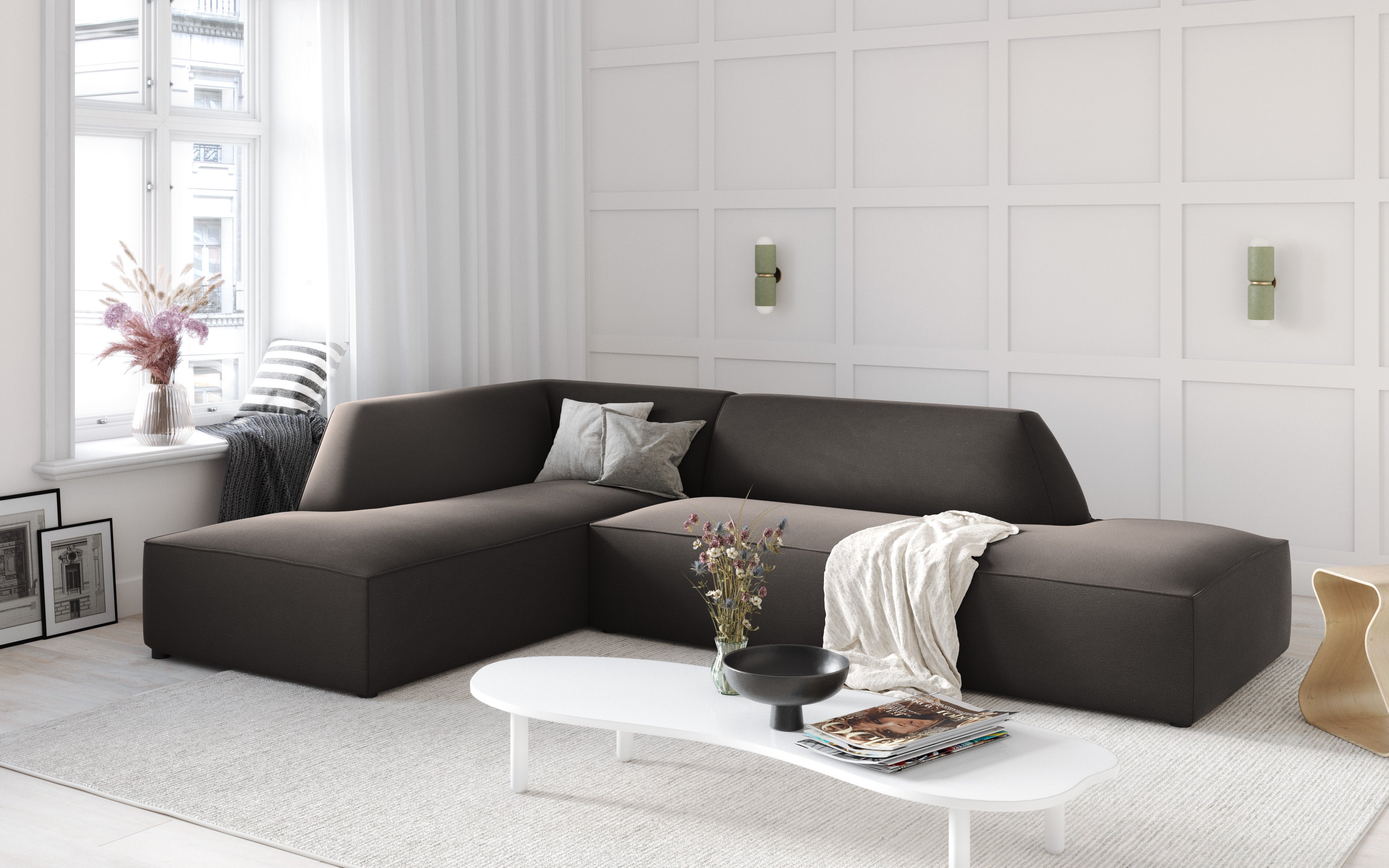 Ecksofa Ruby, 4 Sitze, 273x180cm, Material: Samt