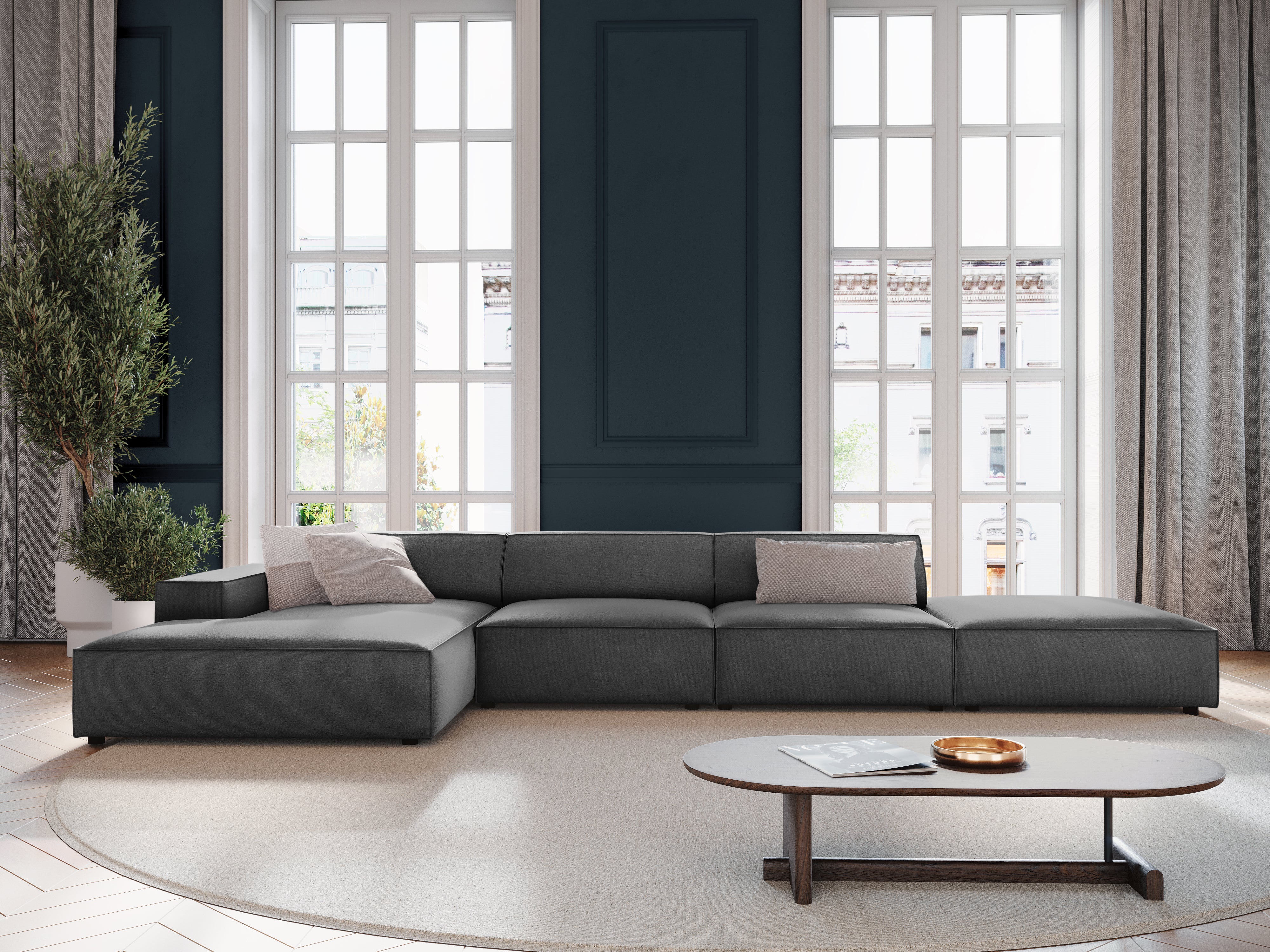 Ecksofa Jodie 341x166cm, Material: Samt