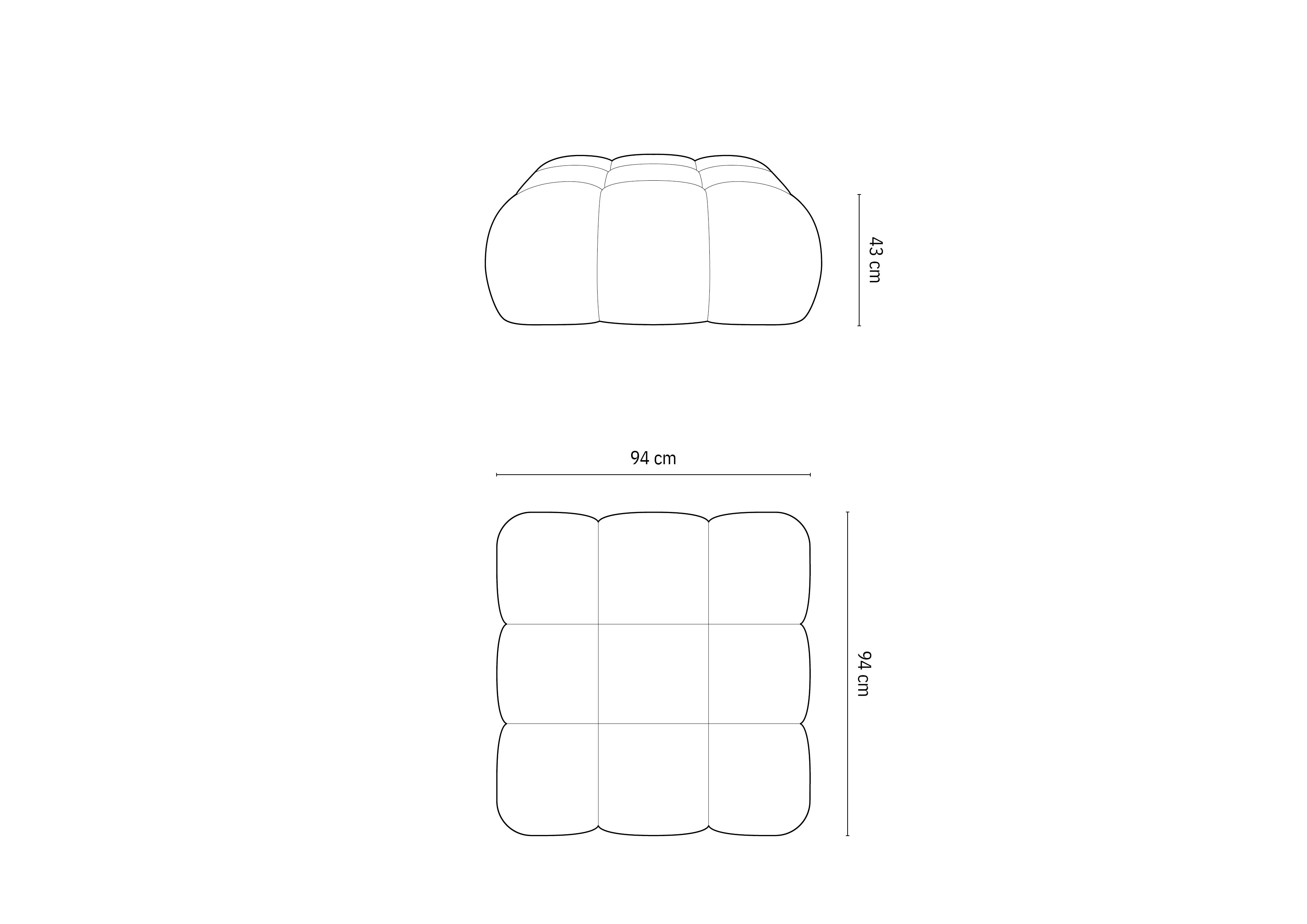 Bellis Hocker 94x94cm, Material: Bouclé