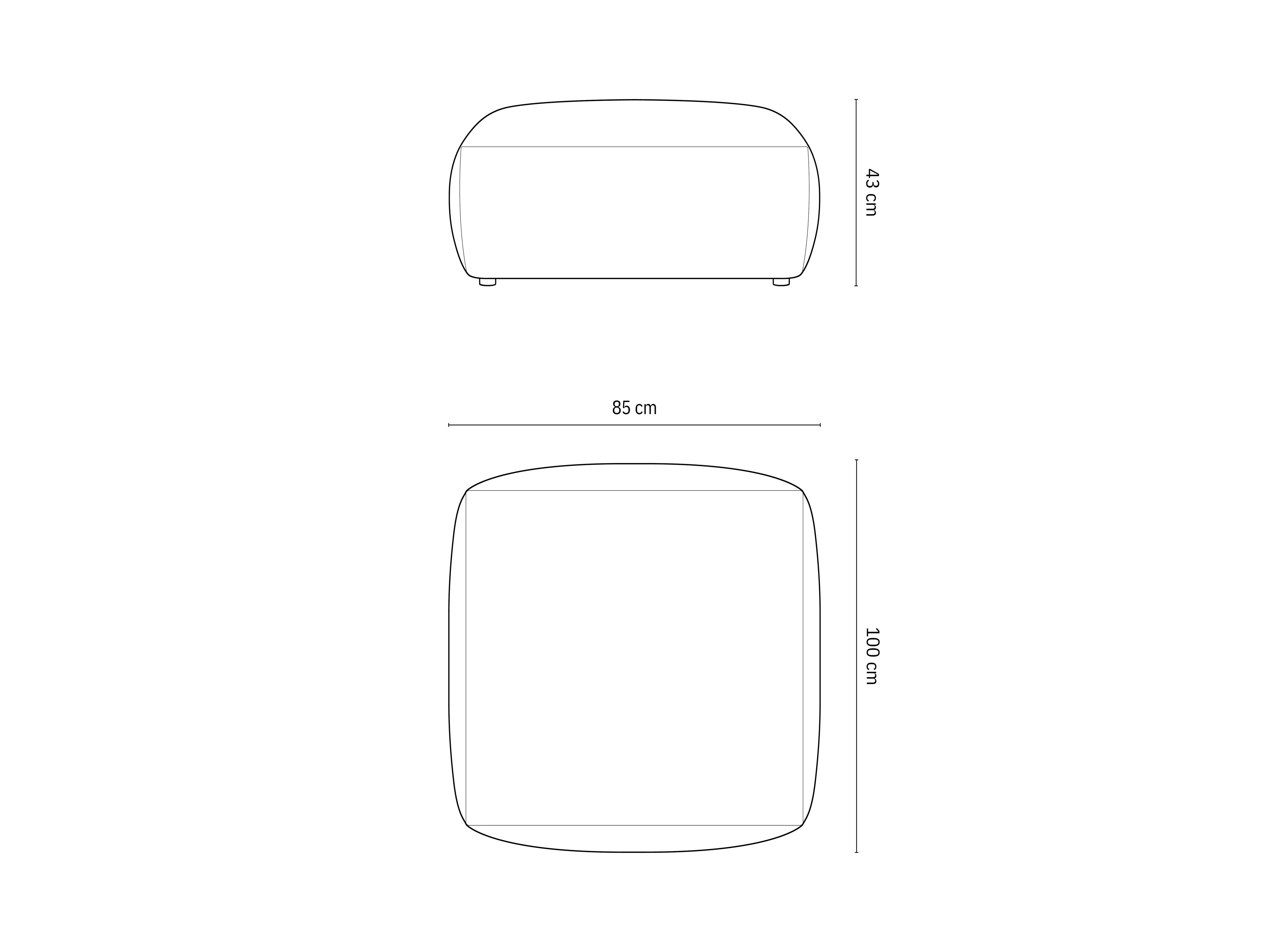 Hocker Chris 85x100cm, Material: Strukturstoff