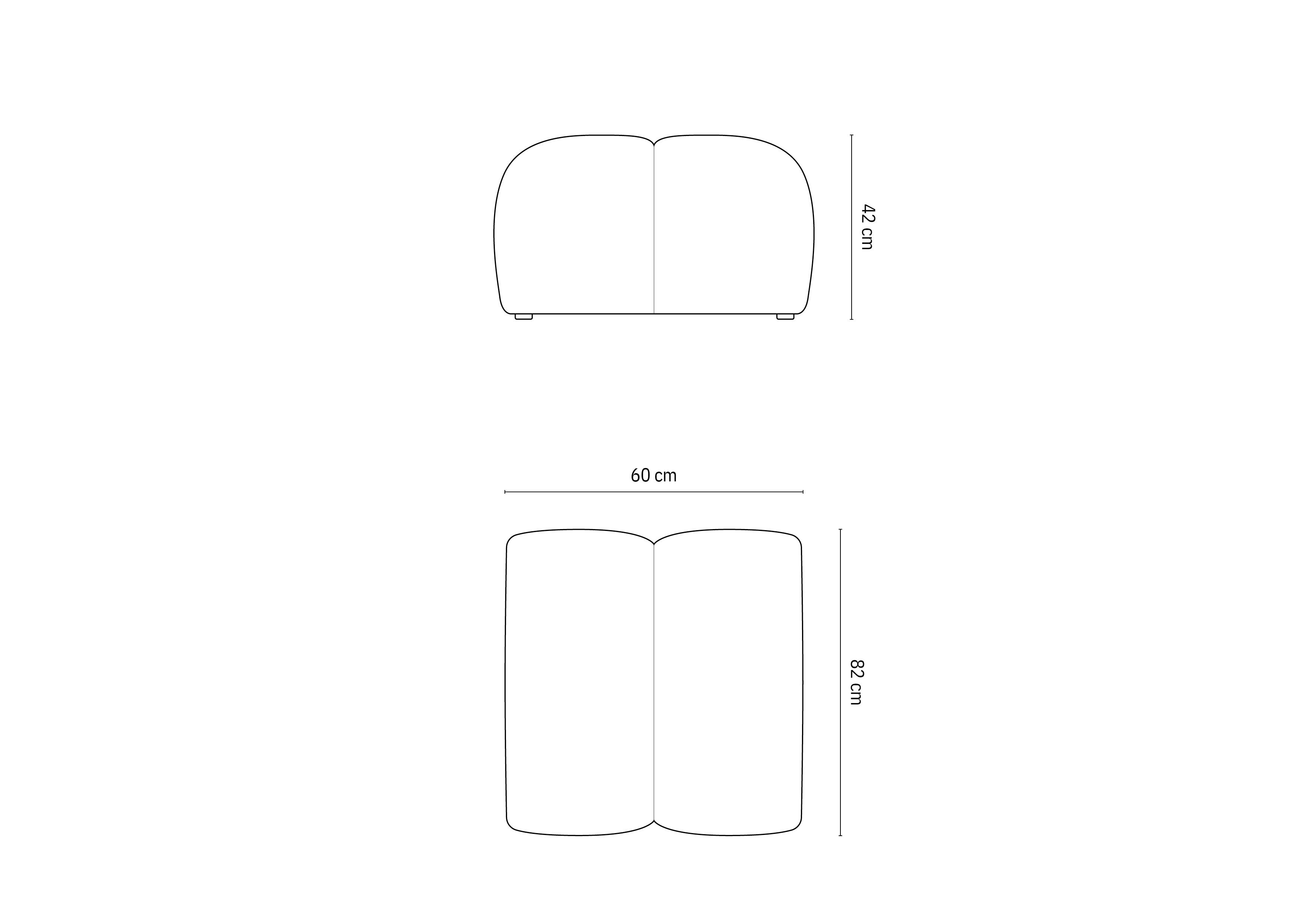 Hocker Diana 60x82cm, Material: Samt