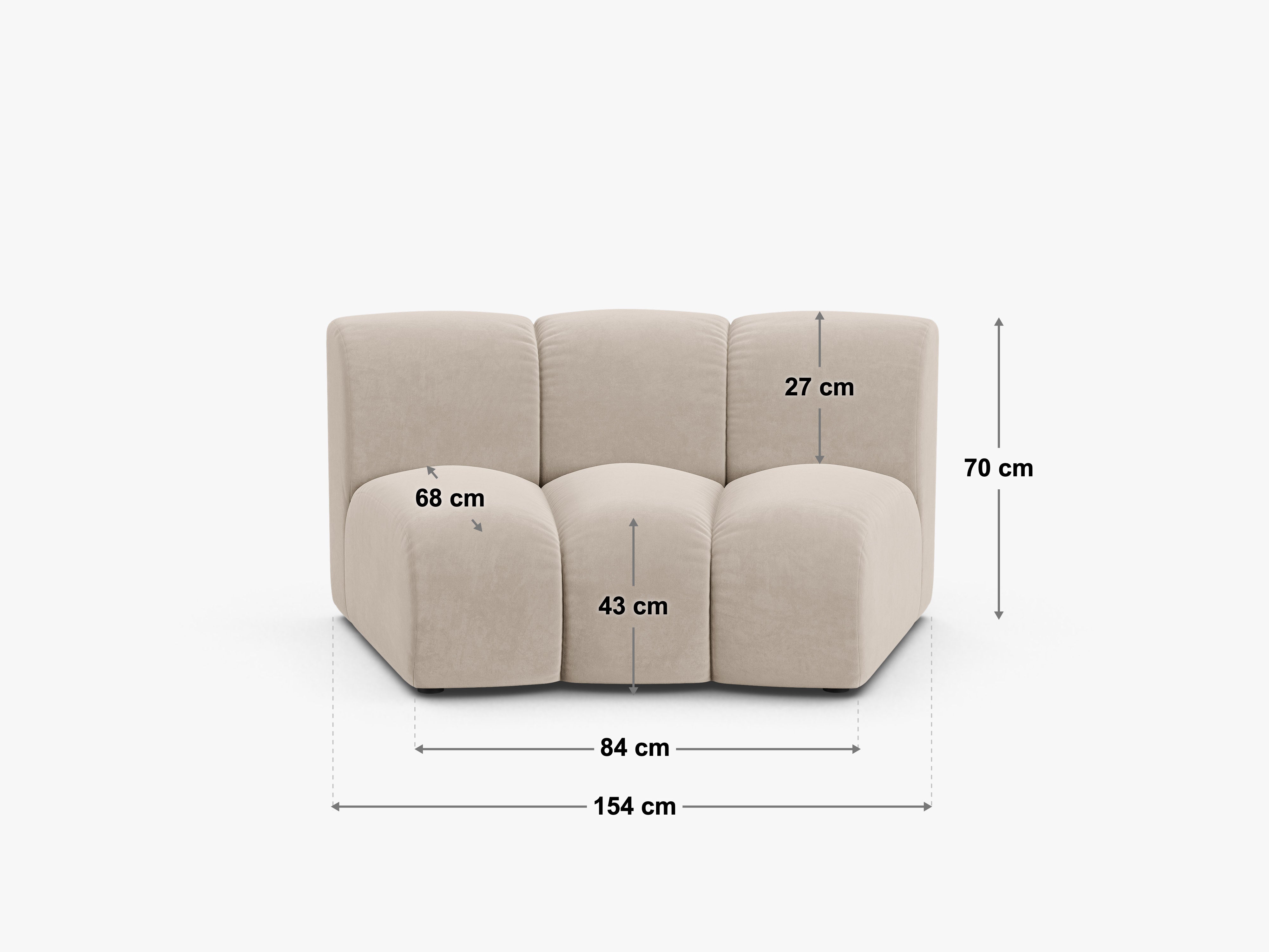 Modul Lupine 154x95cm, Material: Chenille Eden