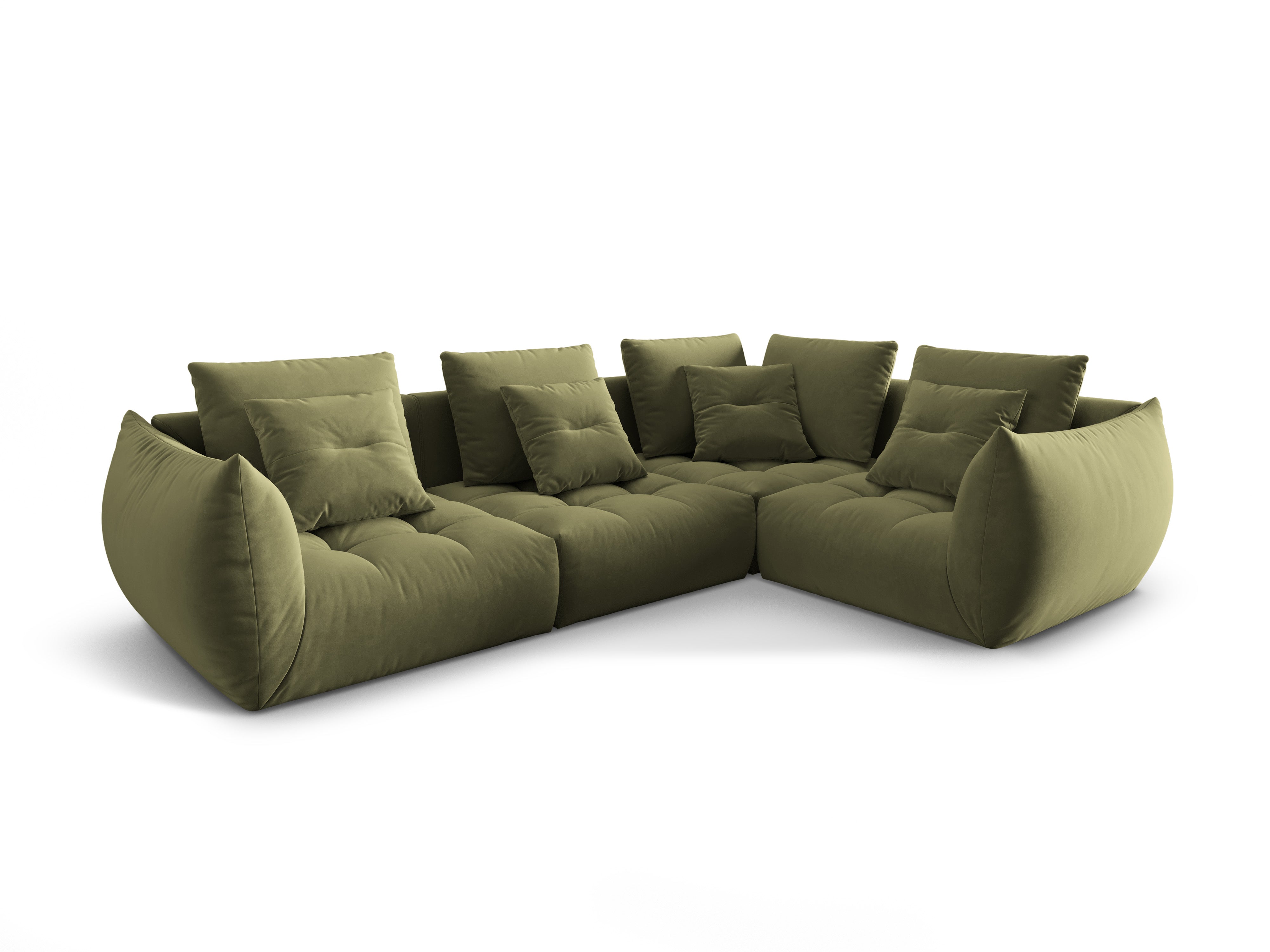 Bloom Ecksofa, 316x216 cm, Material: Samt