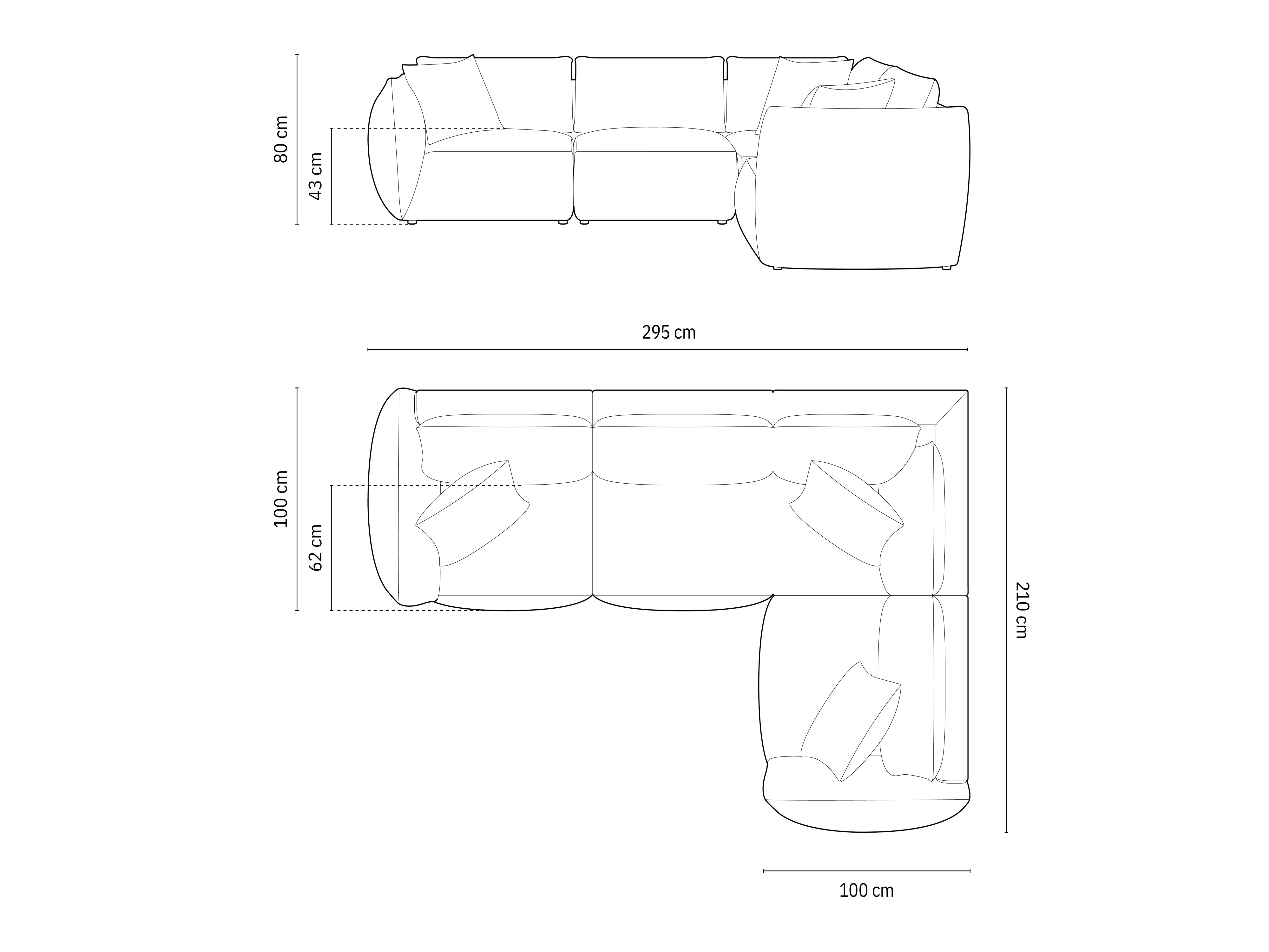 Ecksofa Chris 295x210cm, Material: Samt