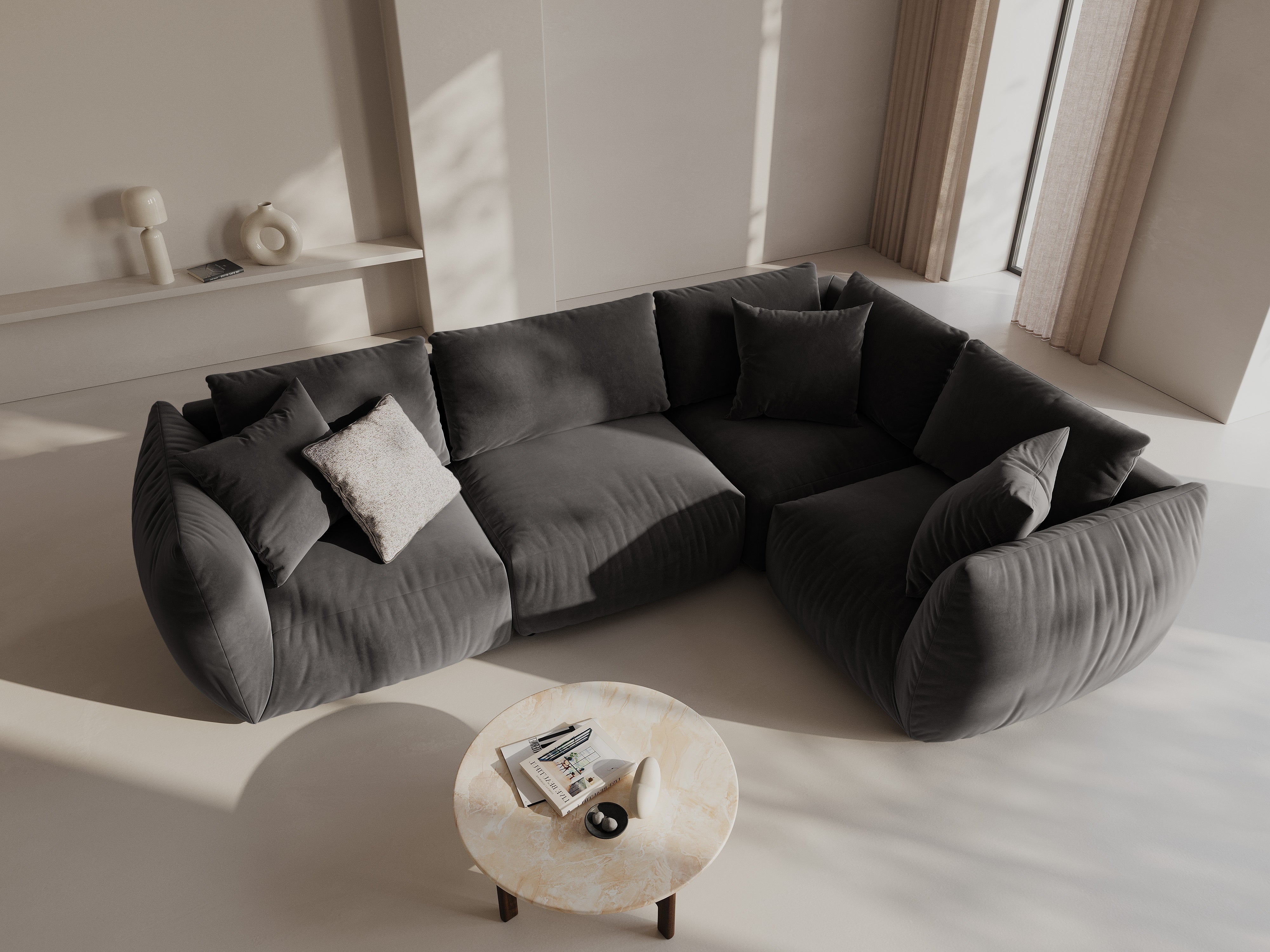 Ecksofa Chris 295x210cm, Material: Samt