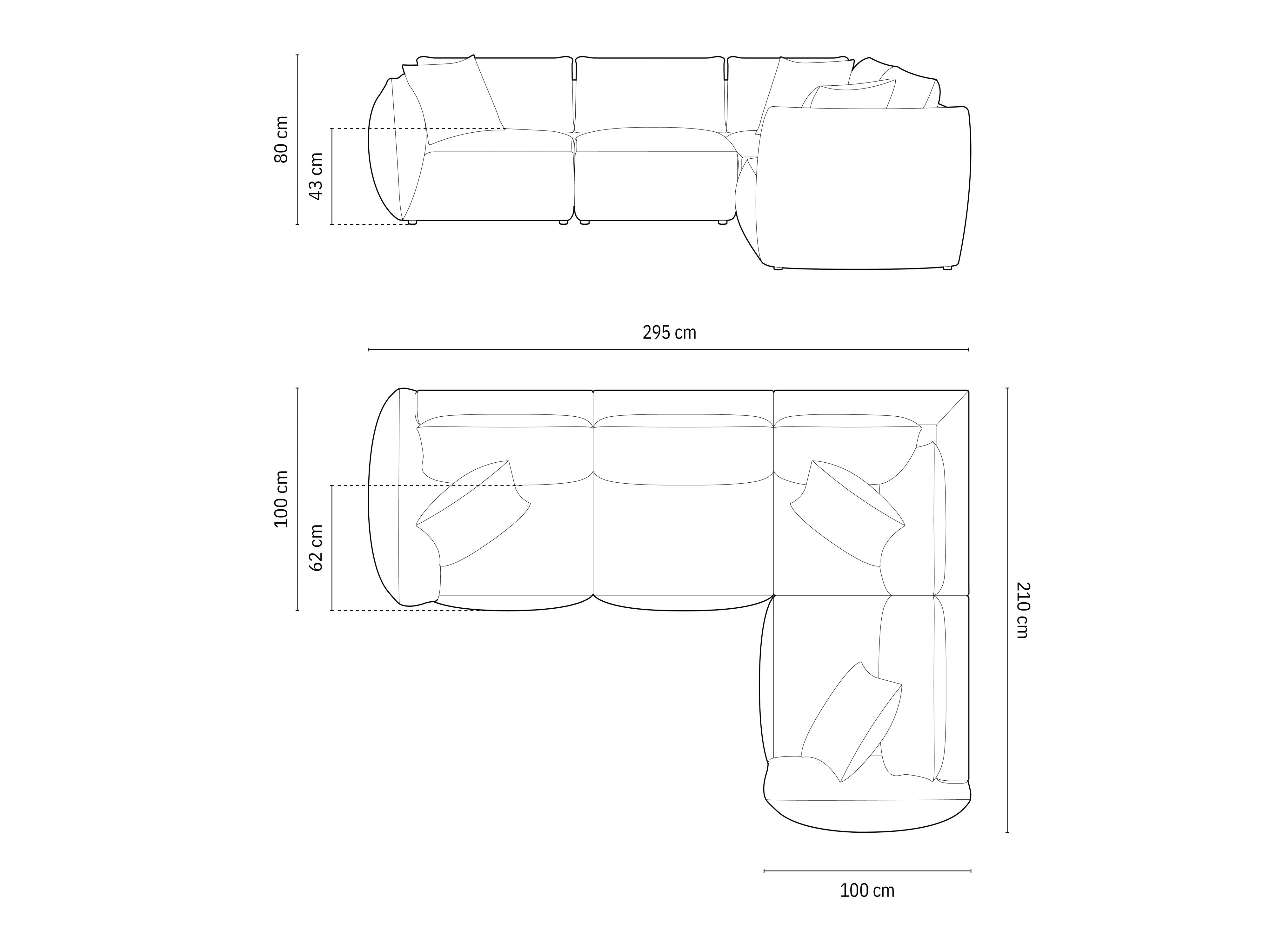 Ecksofa Chris 295x210cm, Material: Strukturstoff
