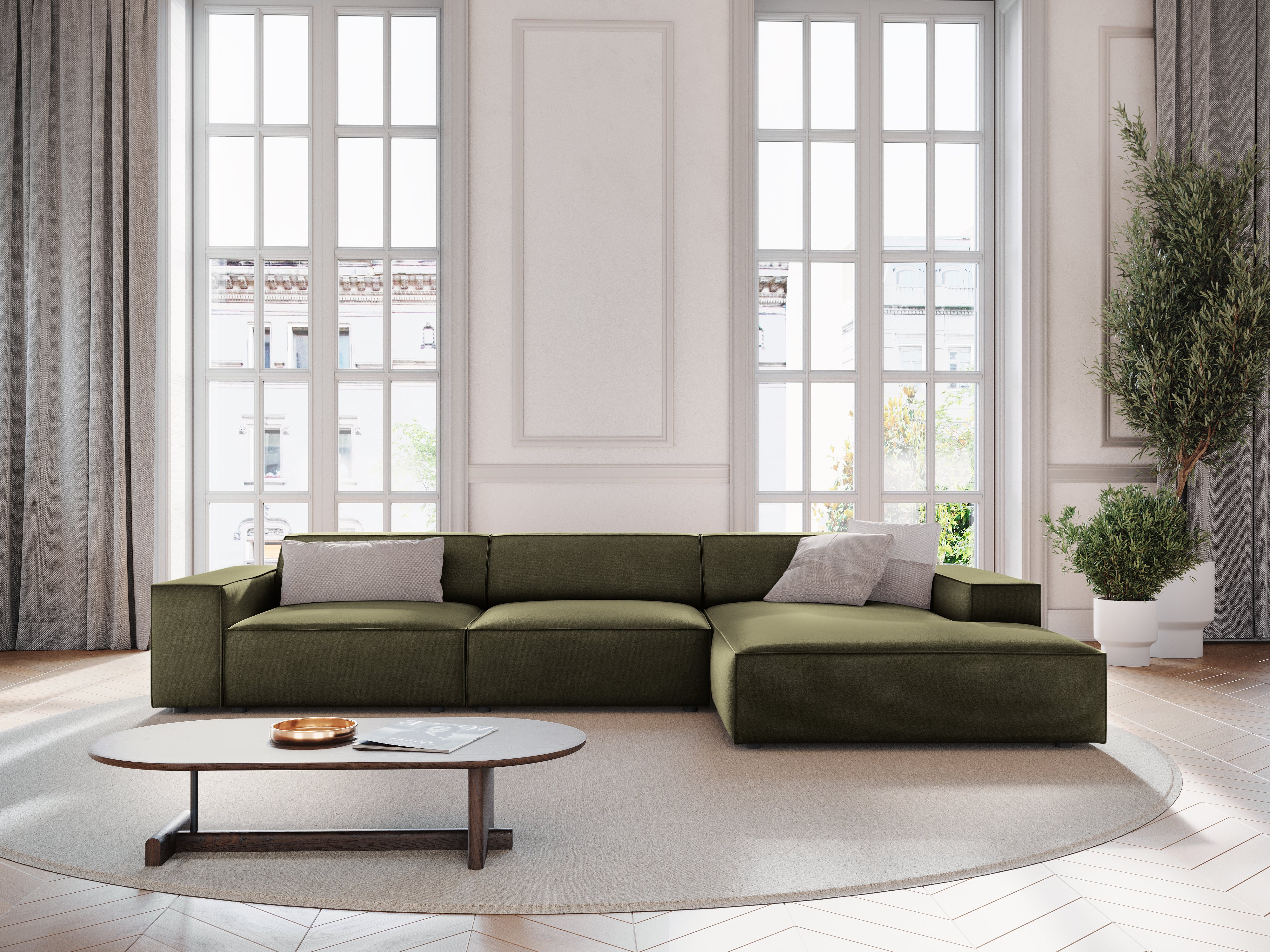Ecksofa Jodie 284x166cm, Material: Samt