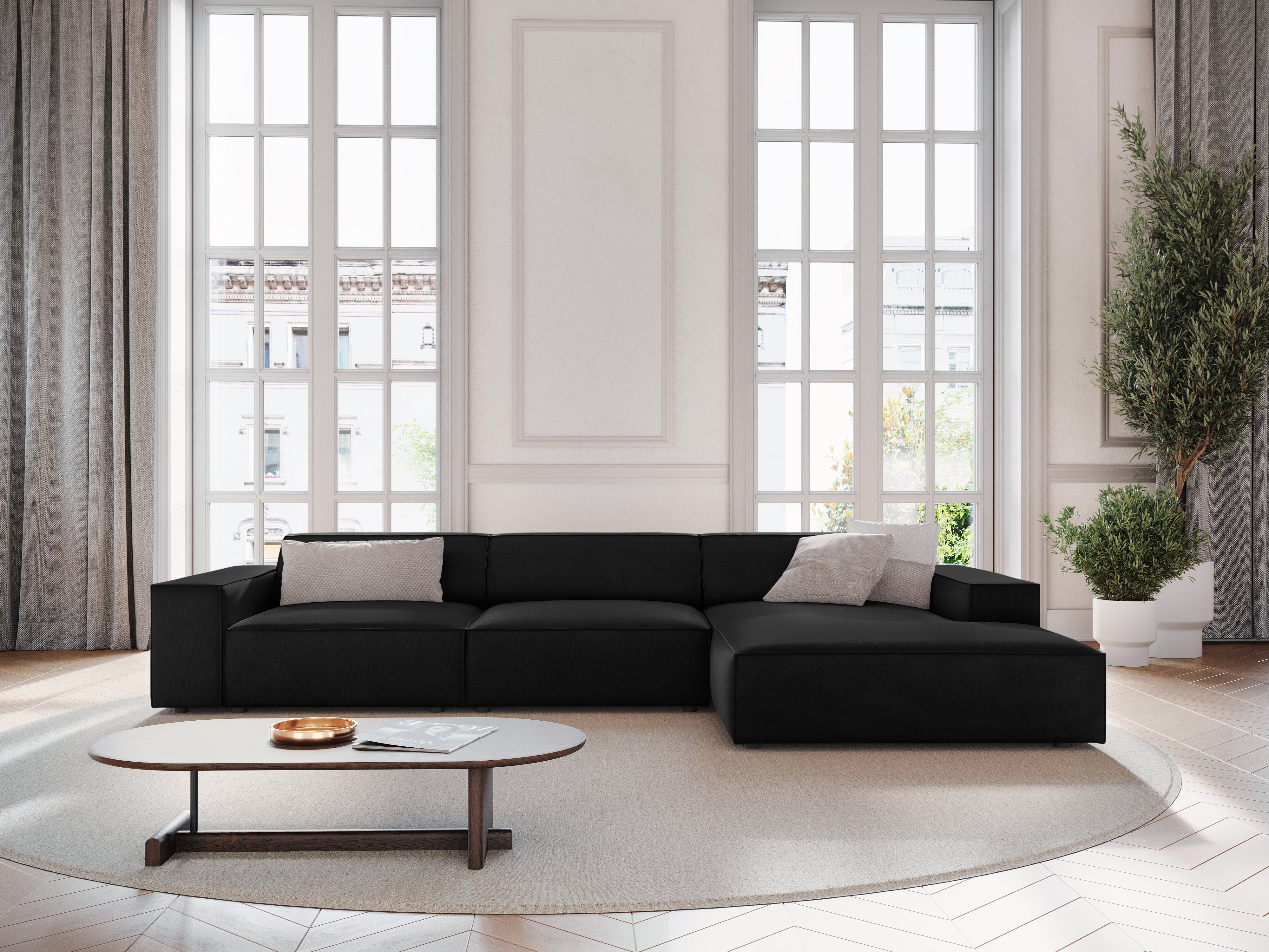 Ecksofa Jodie 284x166cm, Material: Samt