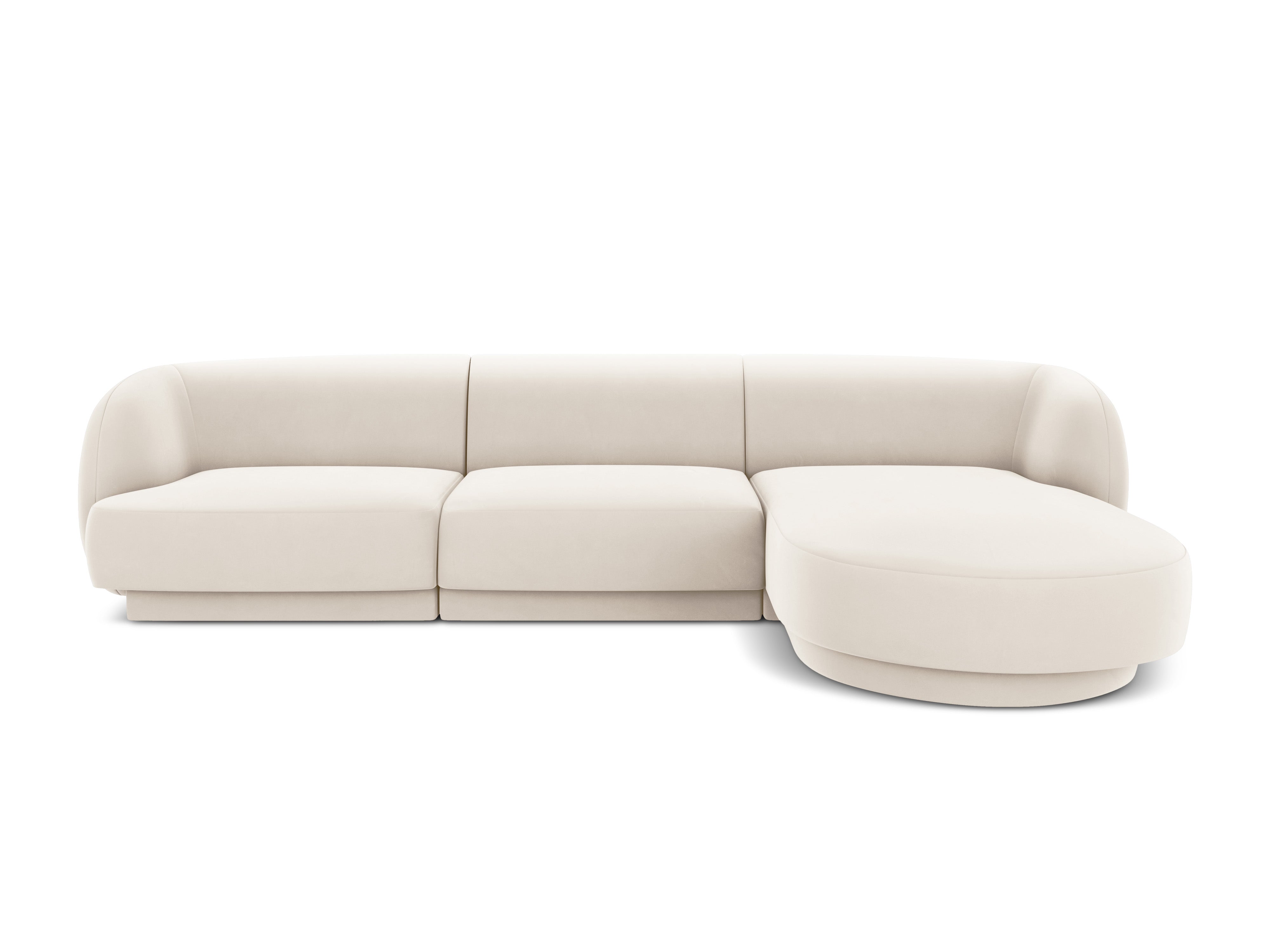 Ecksofa Miley abgerundet 255x156cm, Material: Samt