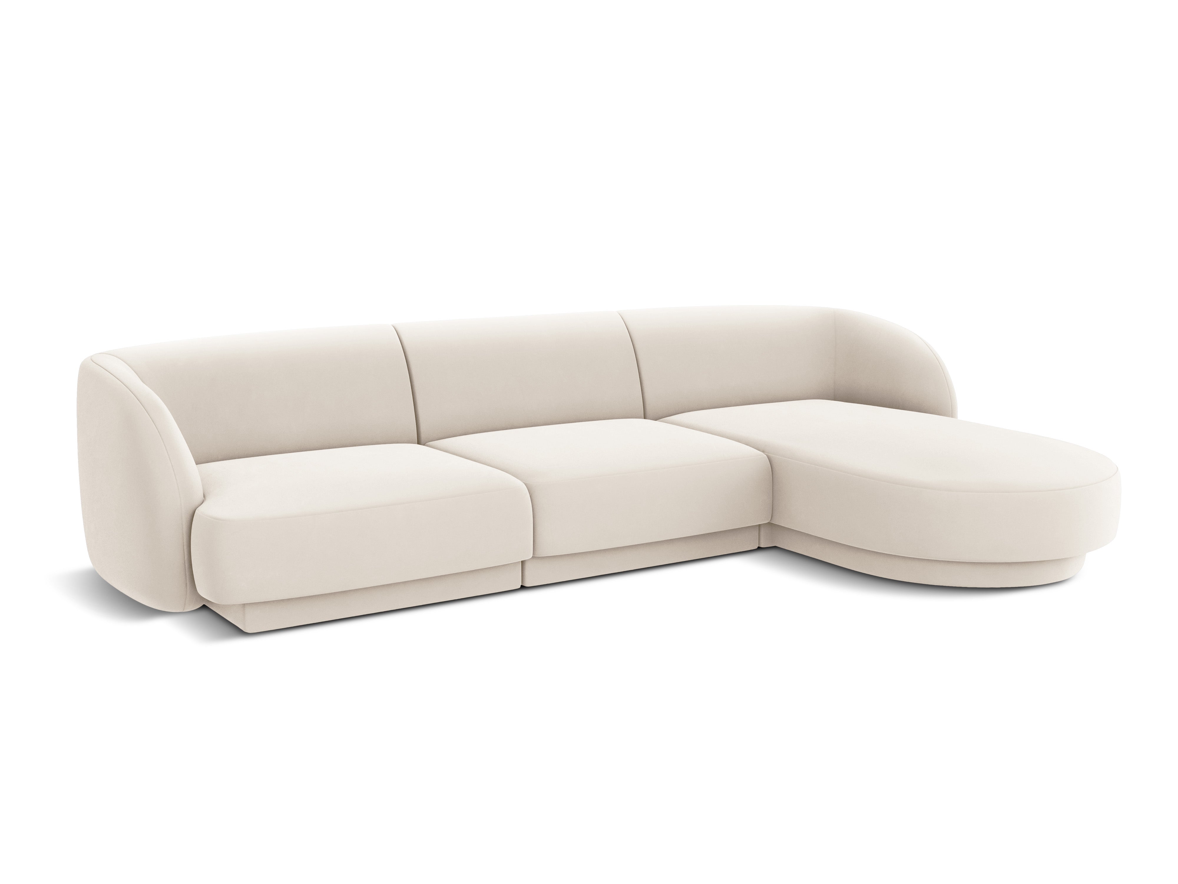 Ecksofa Miley abgerundet 255x156cm, Material: Samt