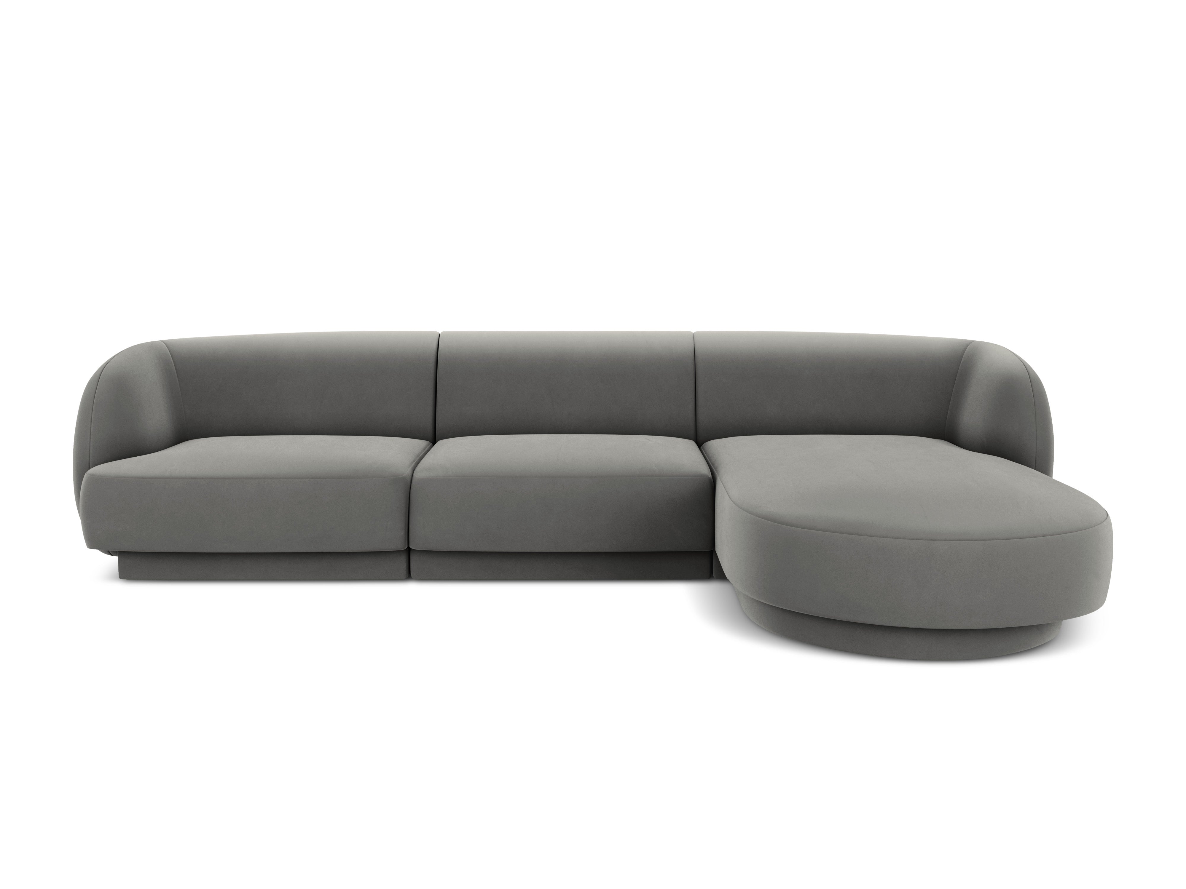 Ecksofa Miley abgerundet 255x156cm, Material: Samt