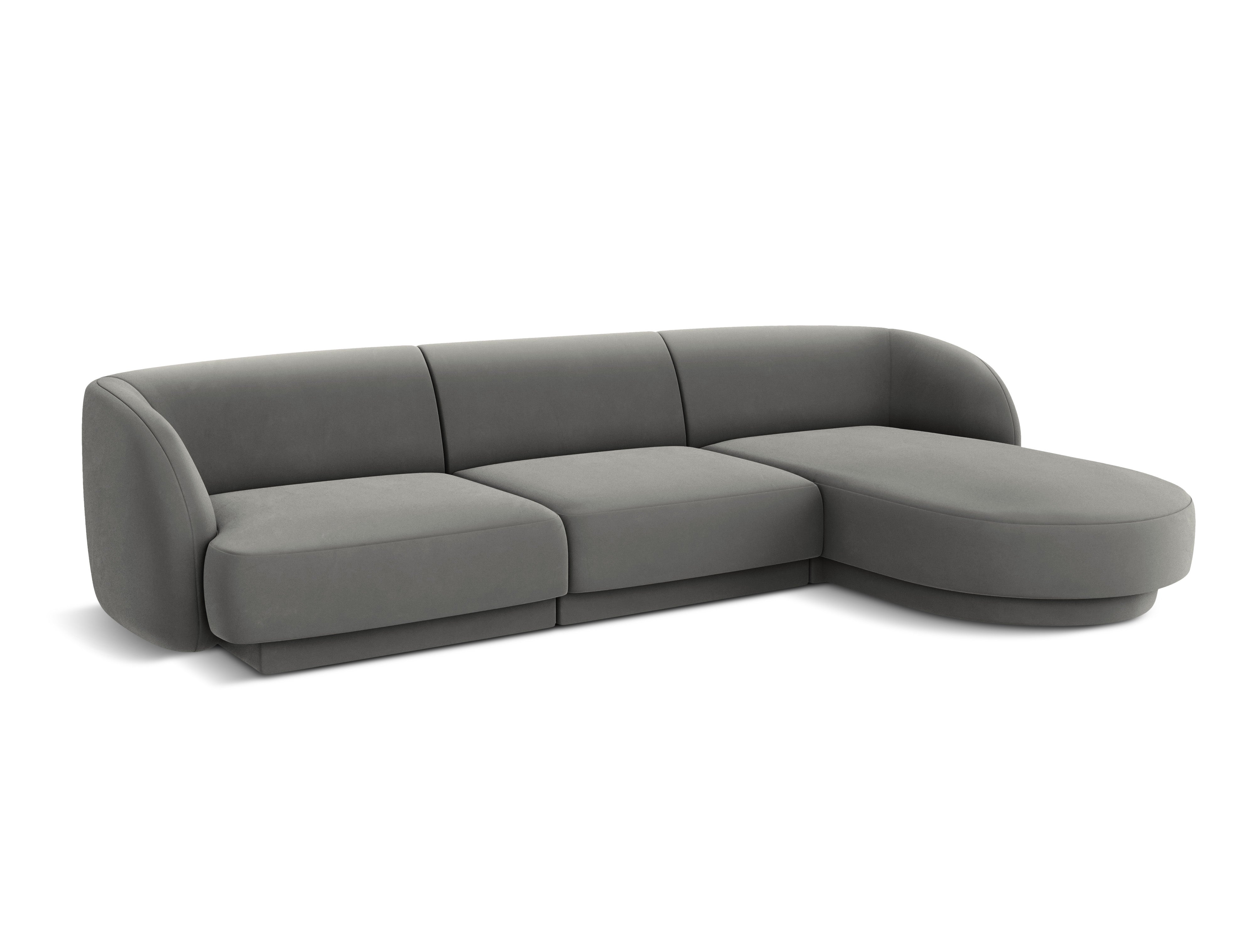Ecksofa Miley abgerundet 255x156cm, Material: Samt
