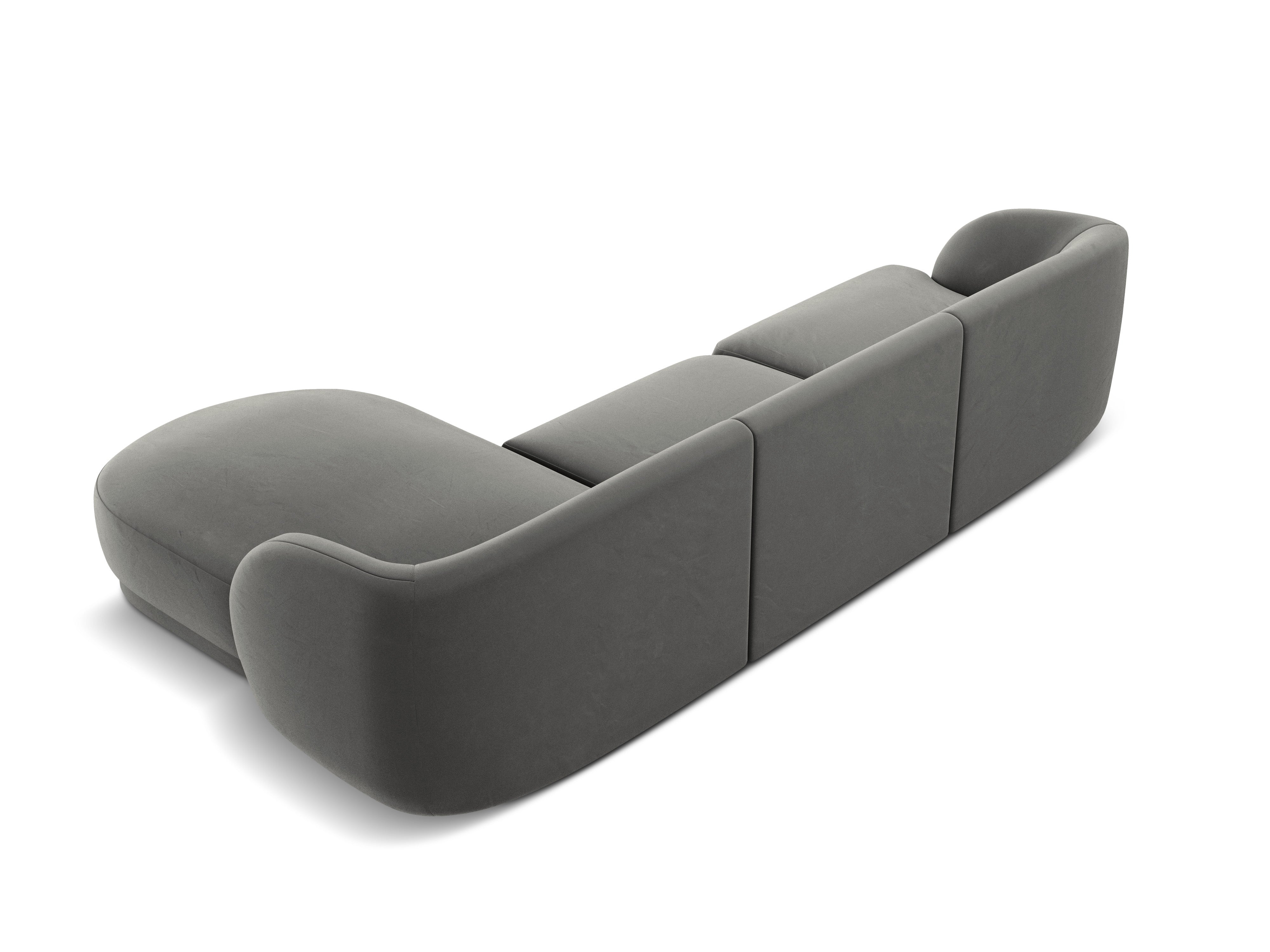 Ecksofa Miley abgerundet 255x156cm, Material: Samt