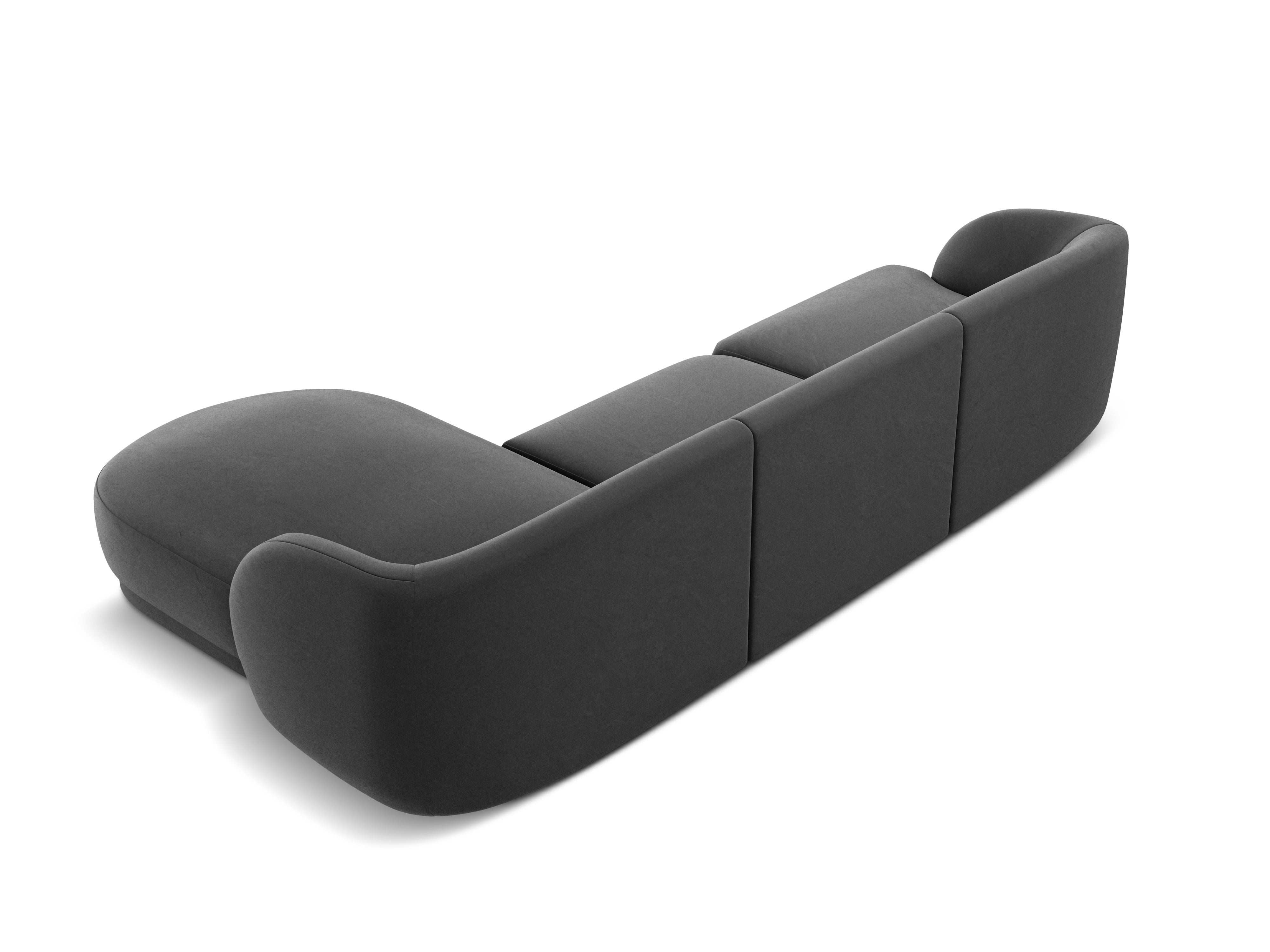 Ecksofa Miley abgerundet 255x156cm, Material: Samt