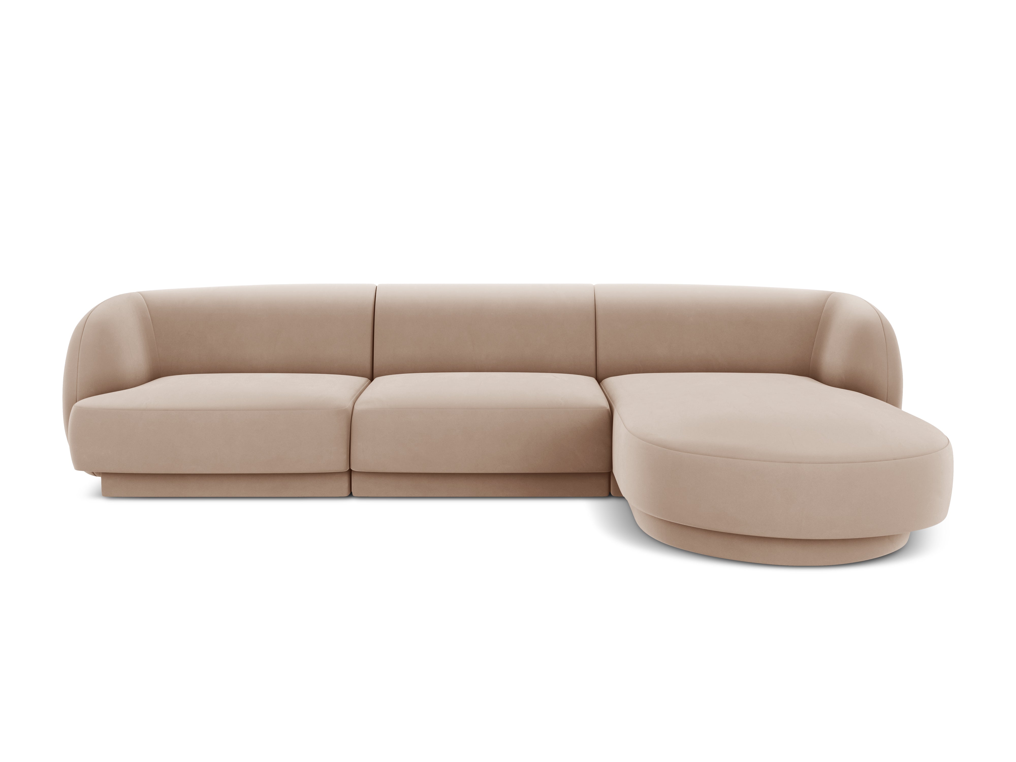 Ecksofa Miley abgerundet 255x156cm, Material: Samt