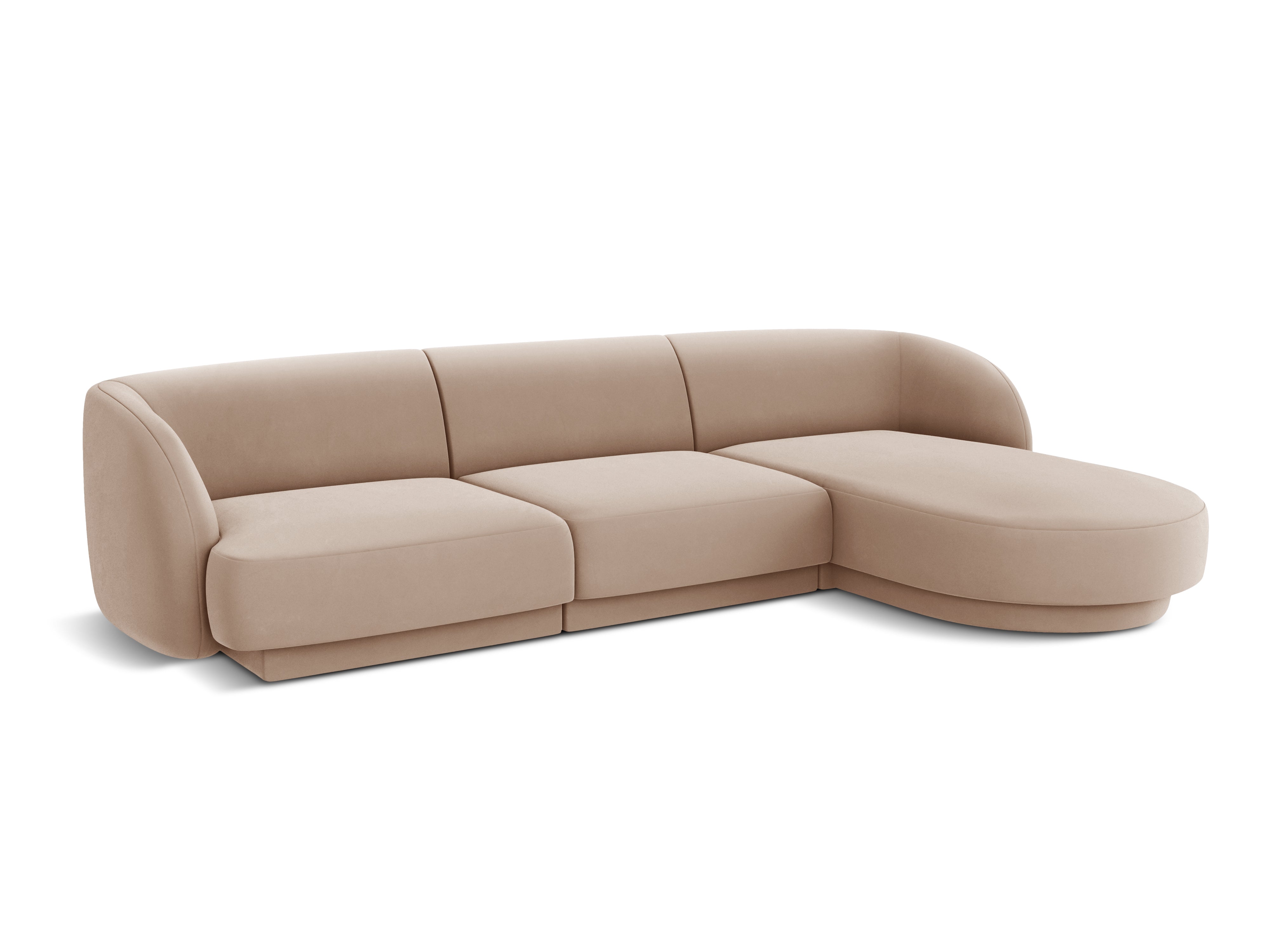 Ecksofa Miley abgerundet 255x156cm, Material: Samt