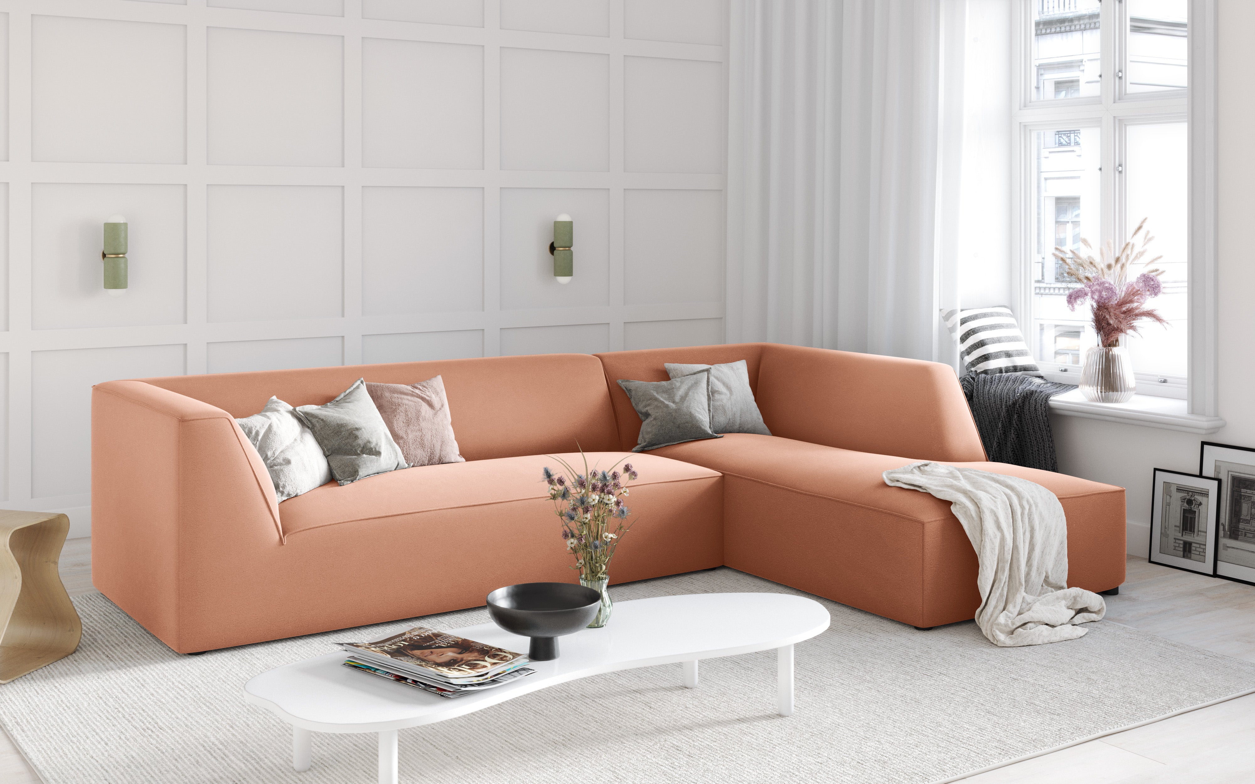 Ecksofa Ruby, 4 Sitze, 273x180cm, Material: Samt