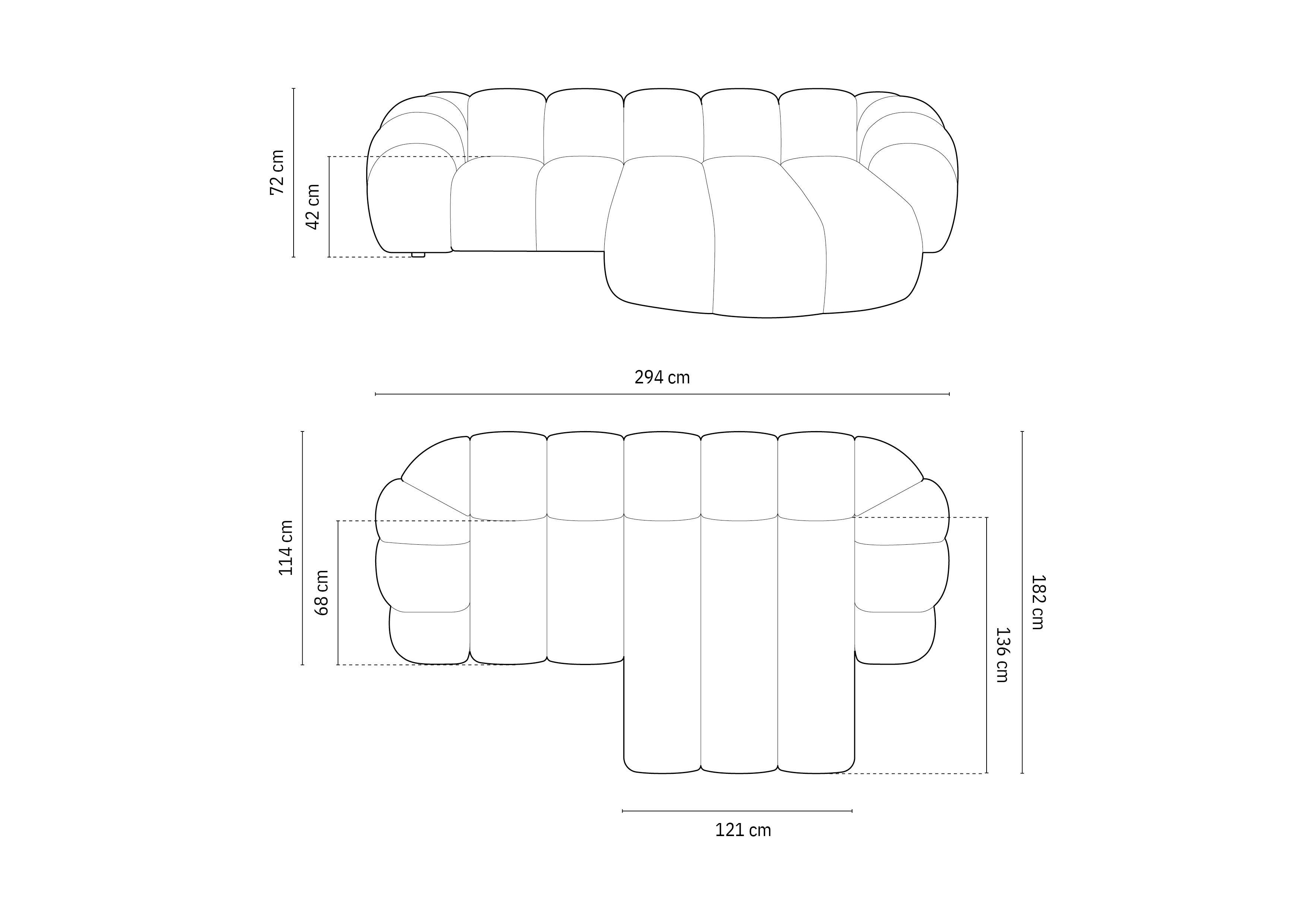 Ecksofa Diana 294x182cm, Material: Samt