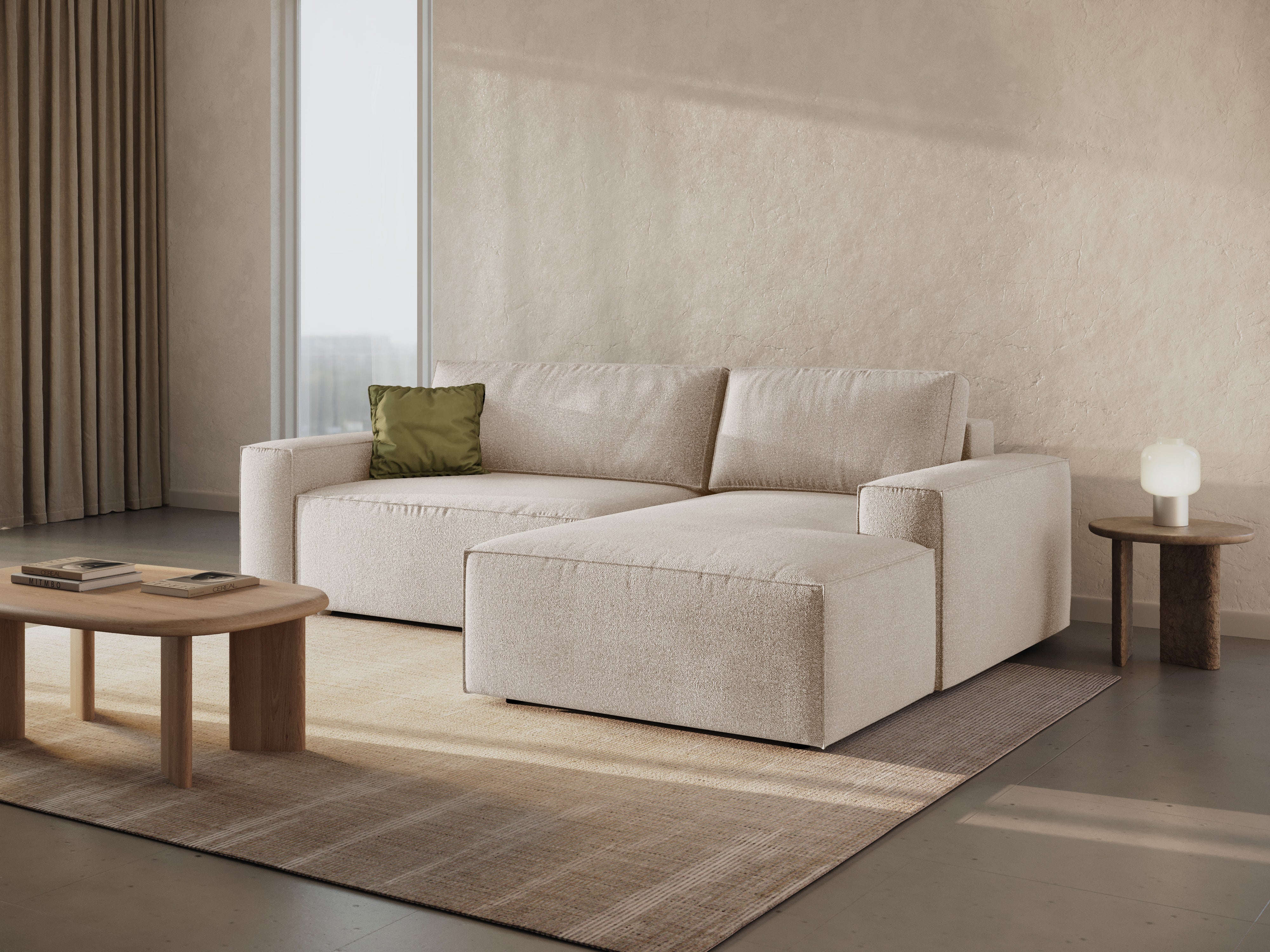 Ecksofa-Set Jodie, Material: Bouclé