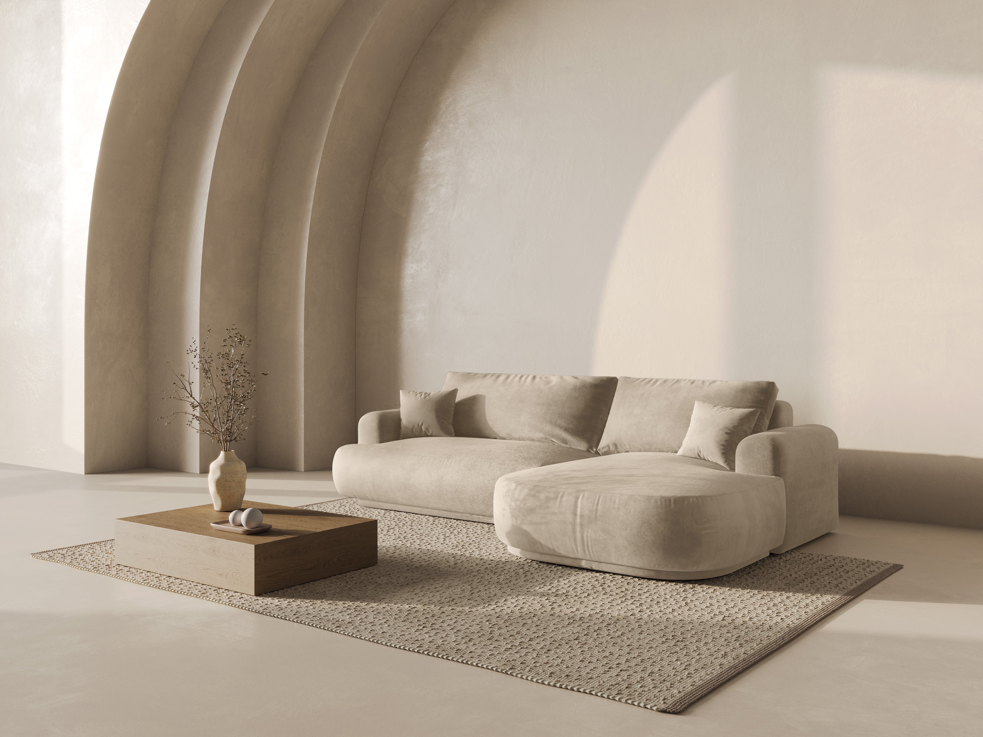 Ecksofa Ella 271x174cm, Material: Samt