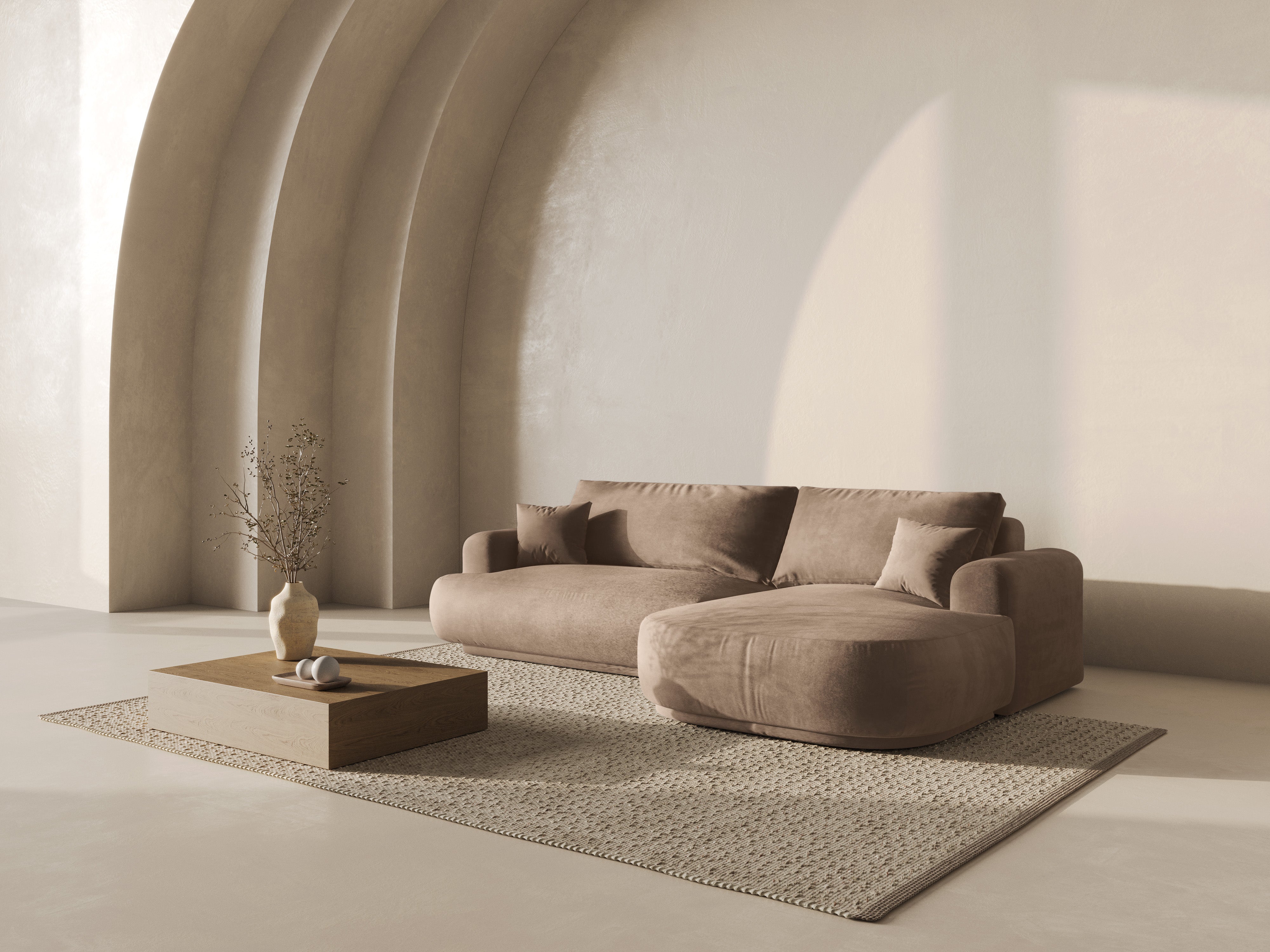 Ecksofa Ella 271x174cm, Material: Samt