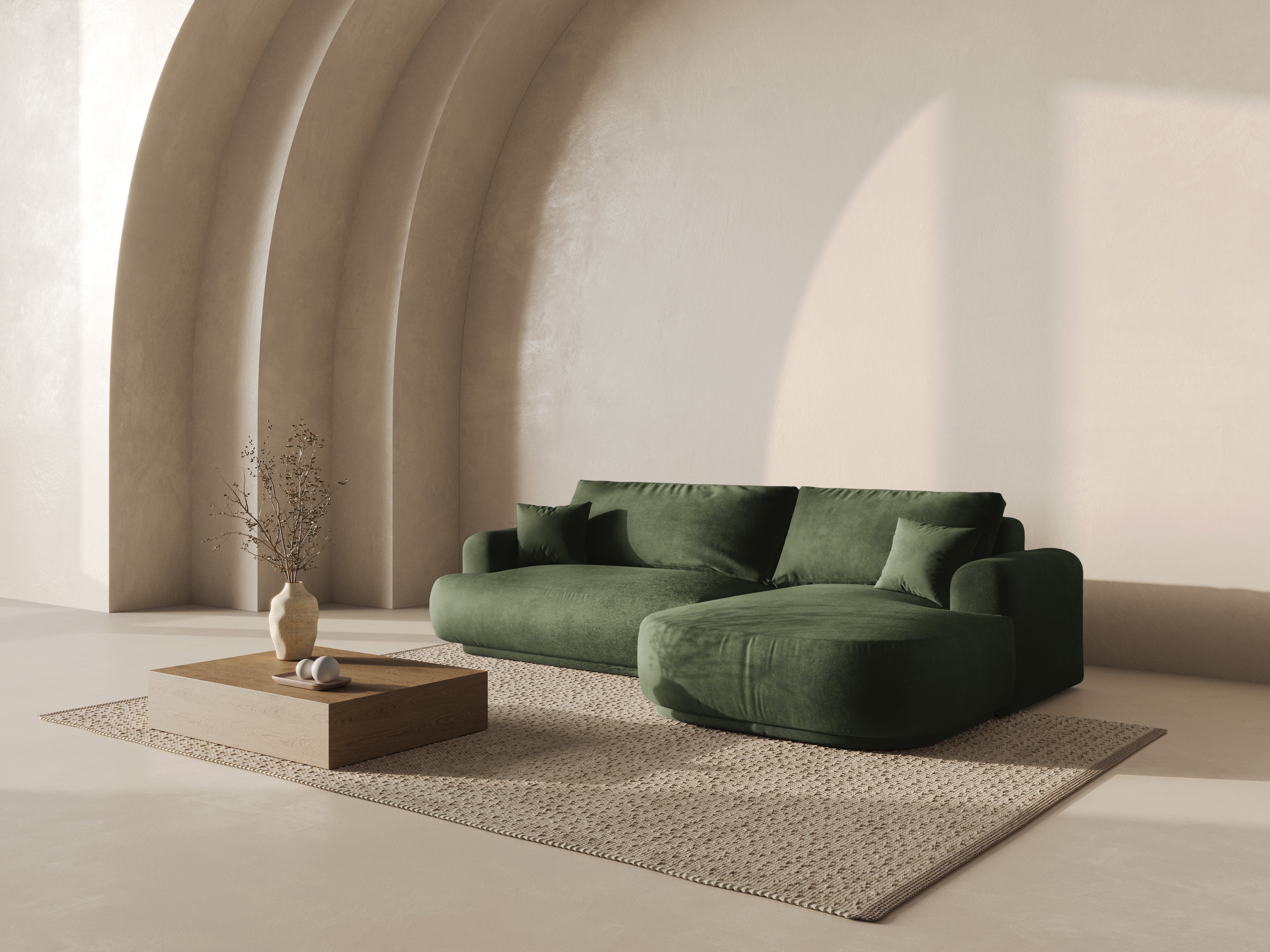 Ecksofa Ella 271x174cm, Material: Samt