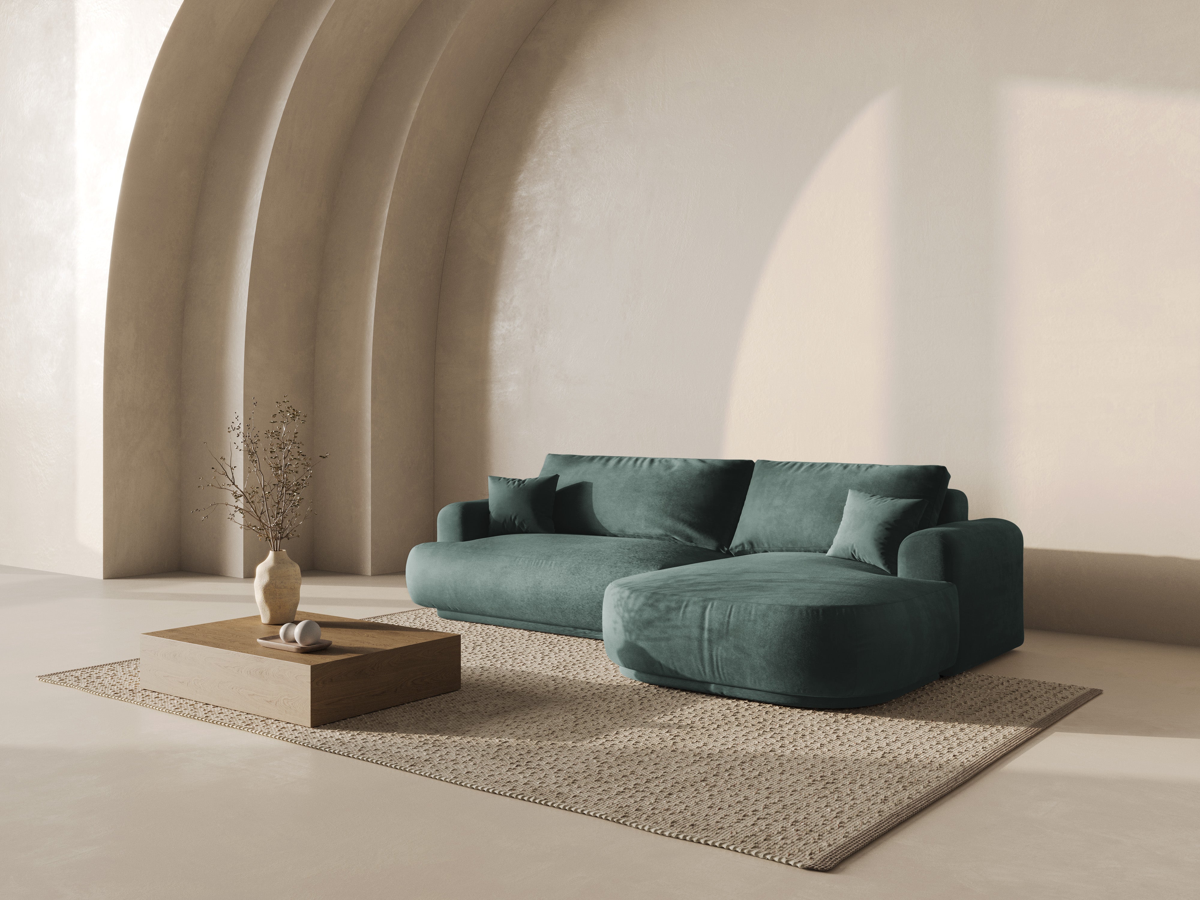 Ecksofa Ella 271x174cm, Material: Samt