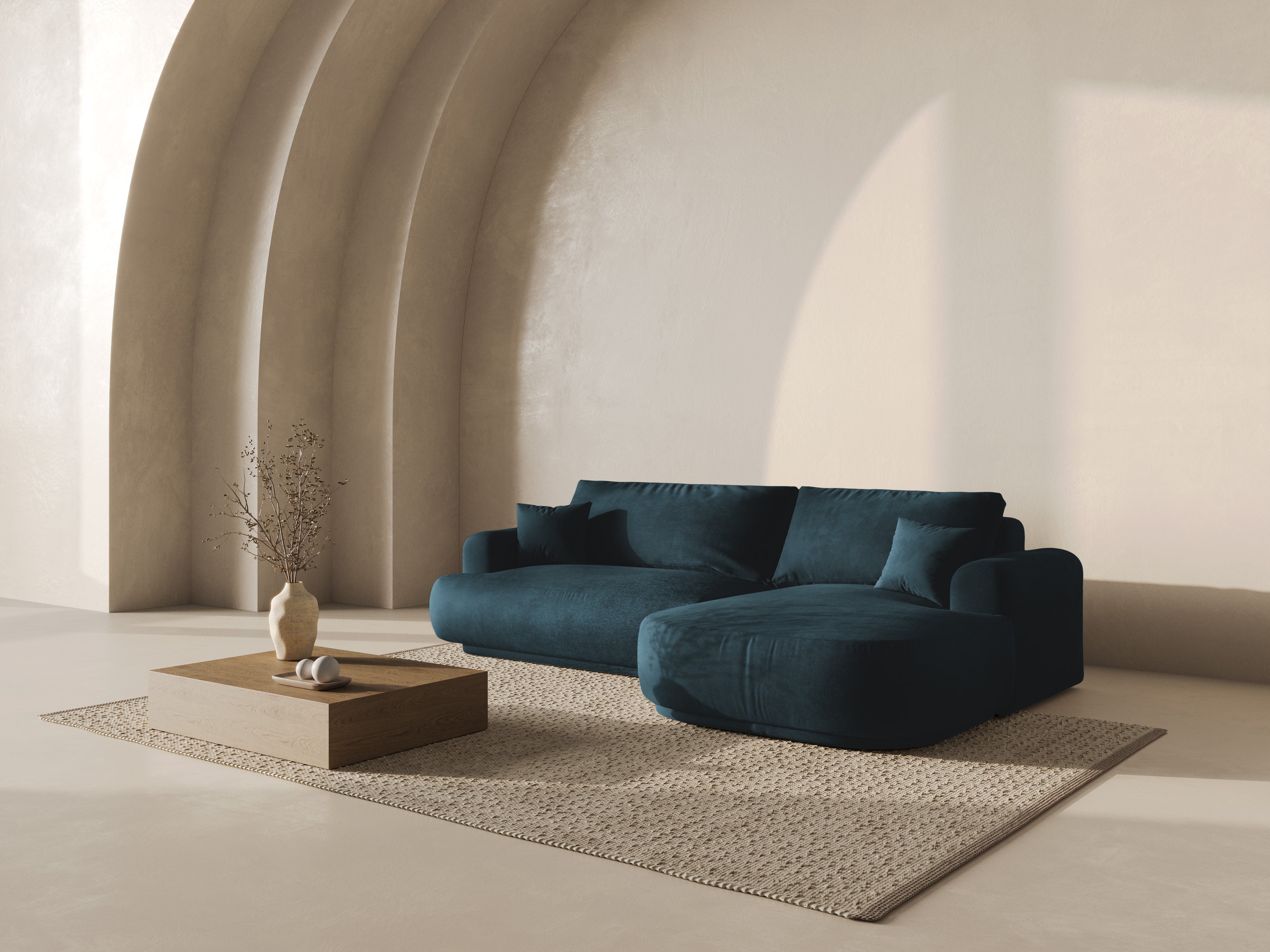 Ecksofa Ella 271x174cm, Material: Samt