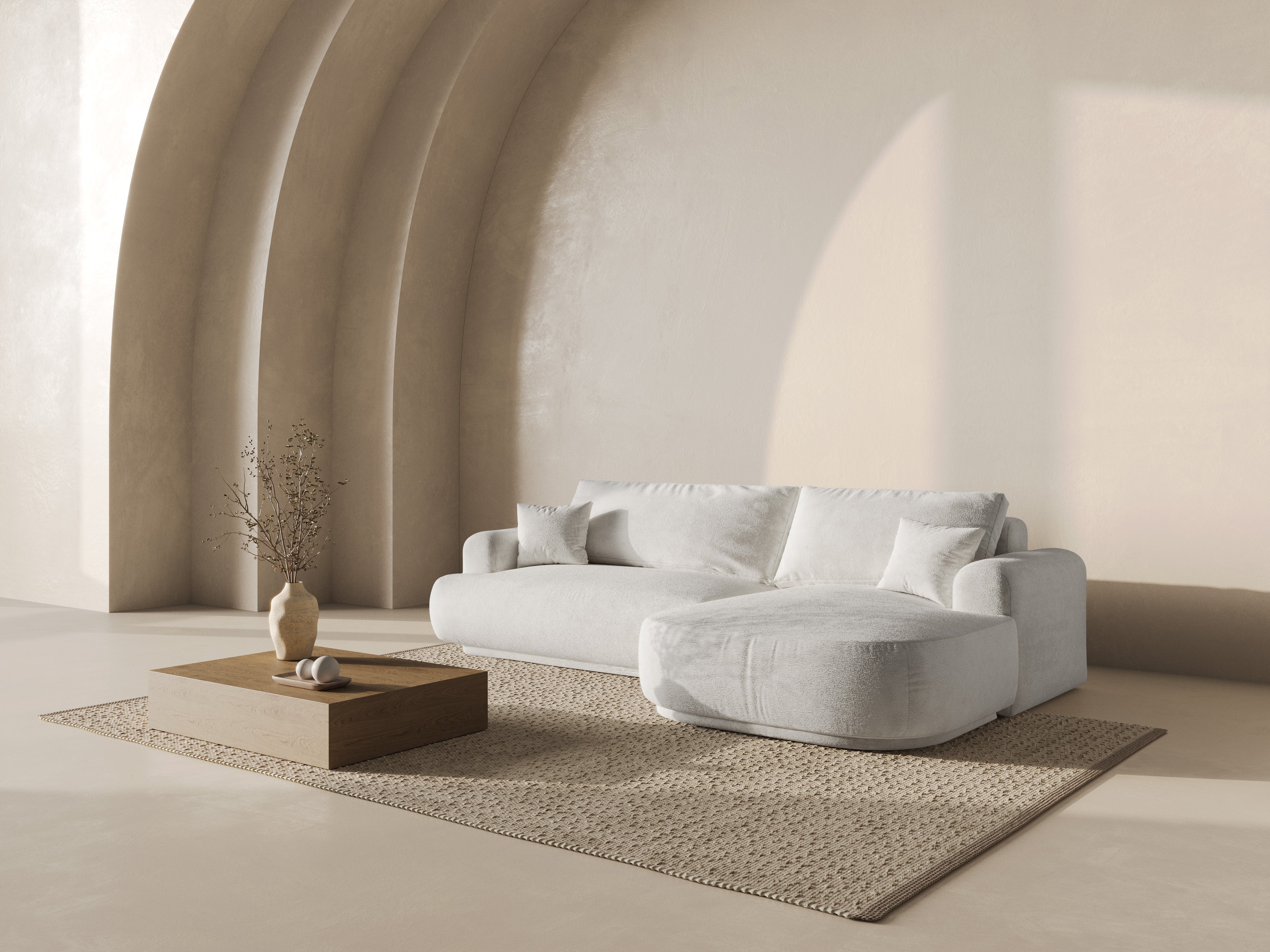 Ecksofa Ella 271x174cm, Material: Boucle