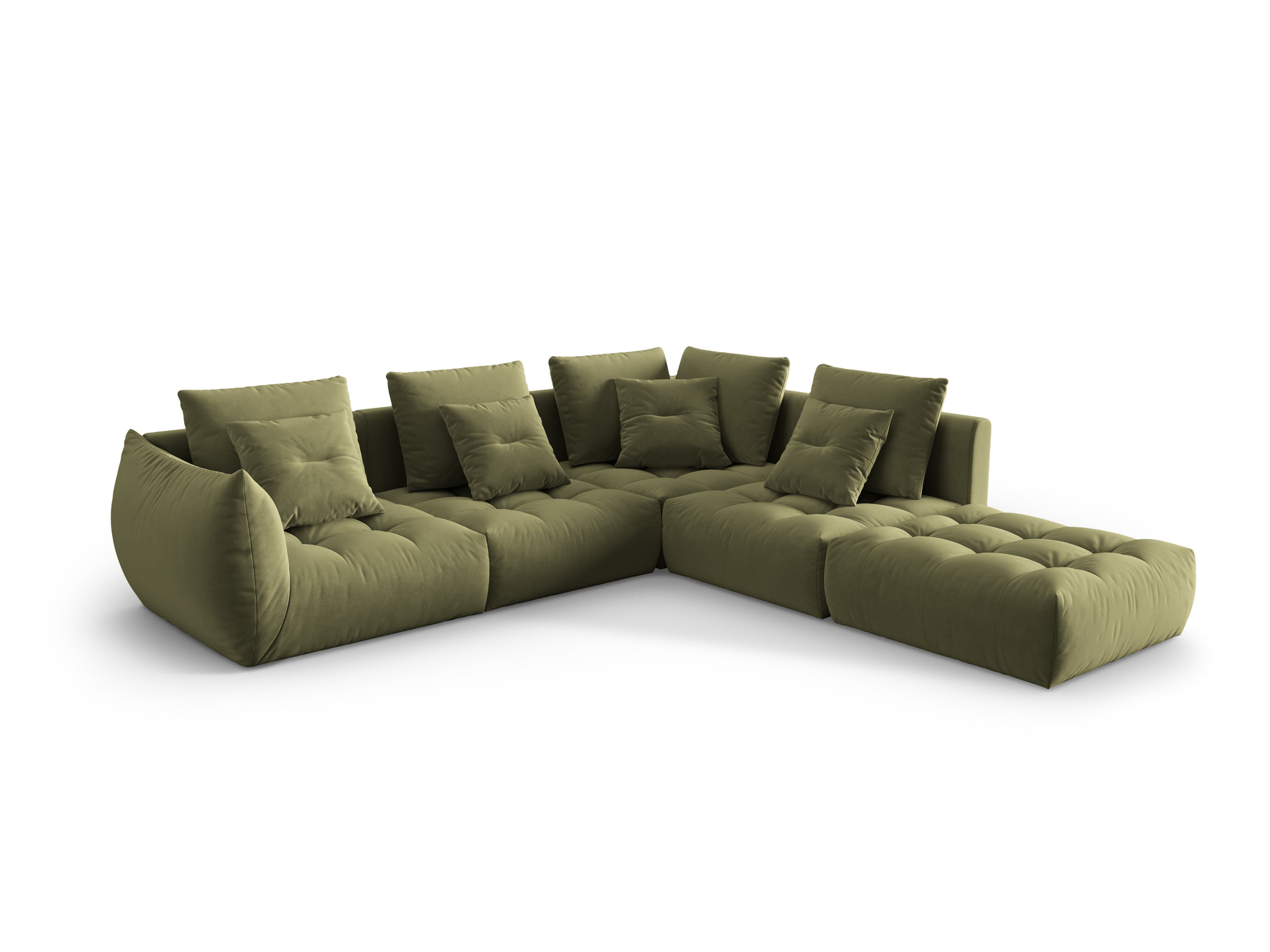 Bloom Ecksofa, 316x310 cm, Material: Samt