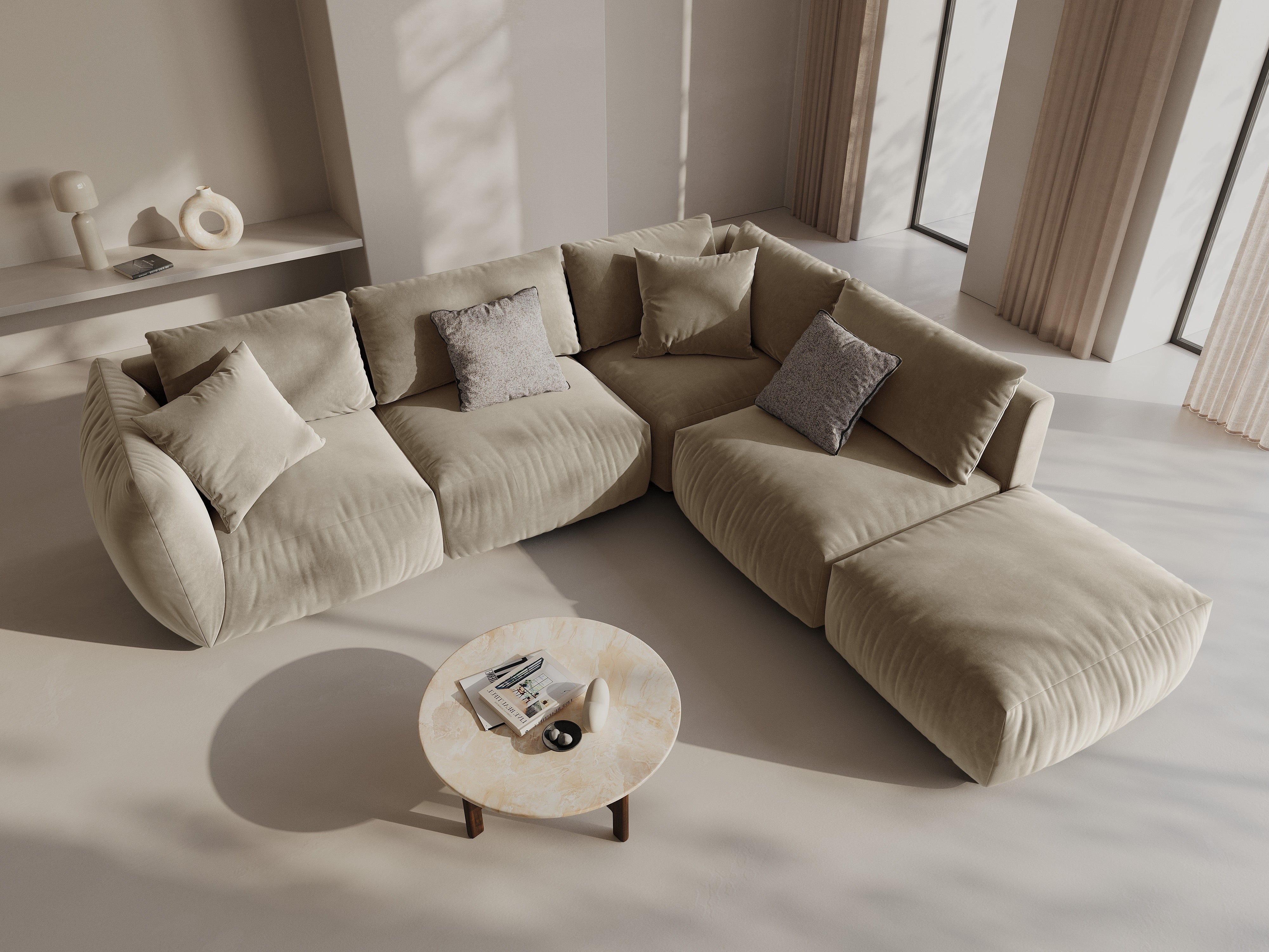 Ecksofa Chris 295x290cm, Material: Samt