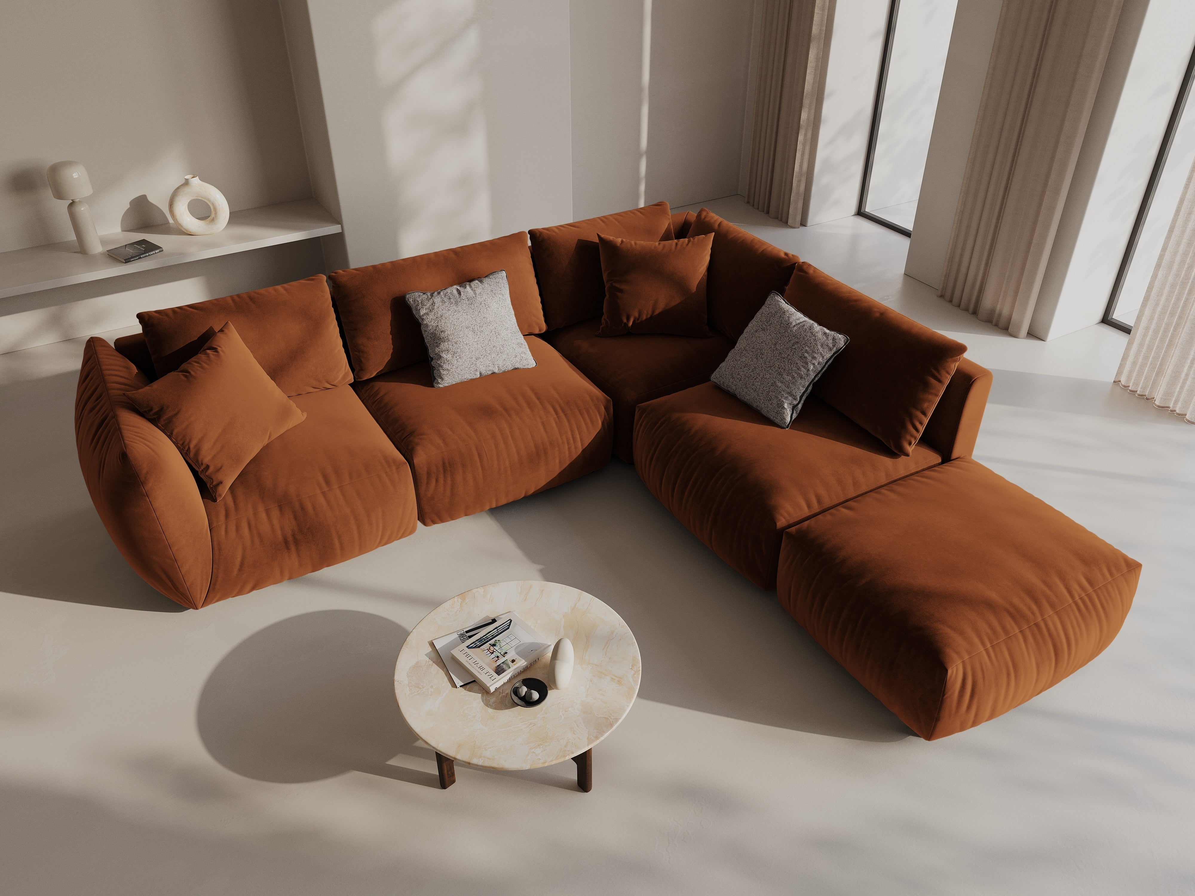 Ecksofa Chris 295x290cm, Material: Samt