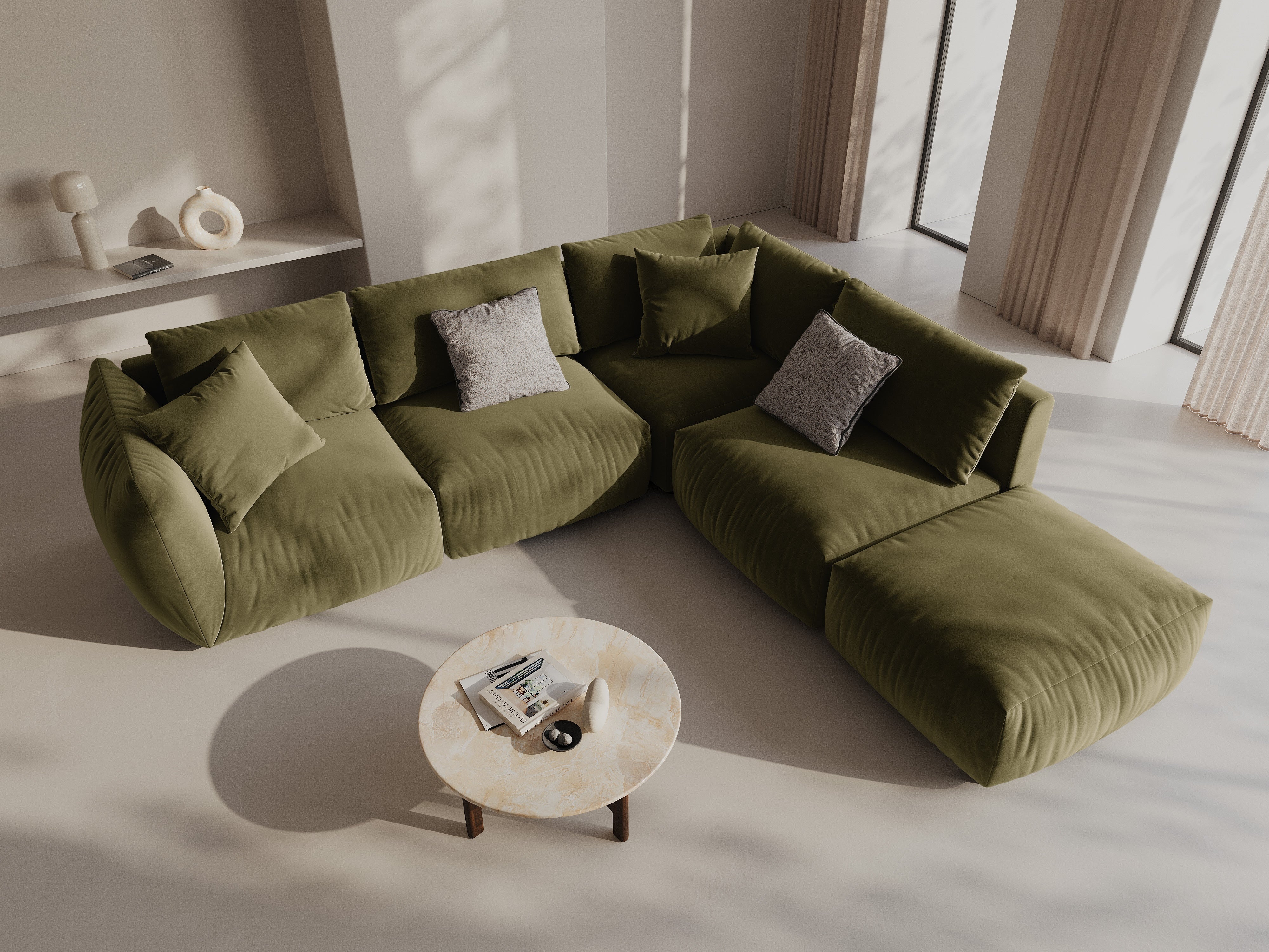 Ecksofa Chris 295x290cm, Material: Samt