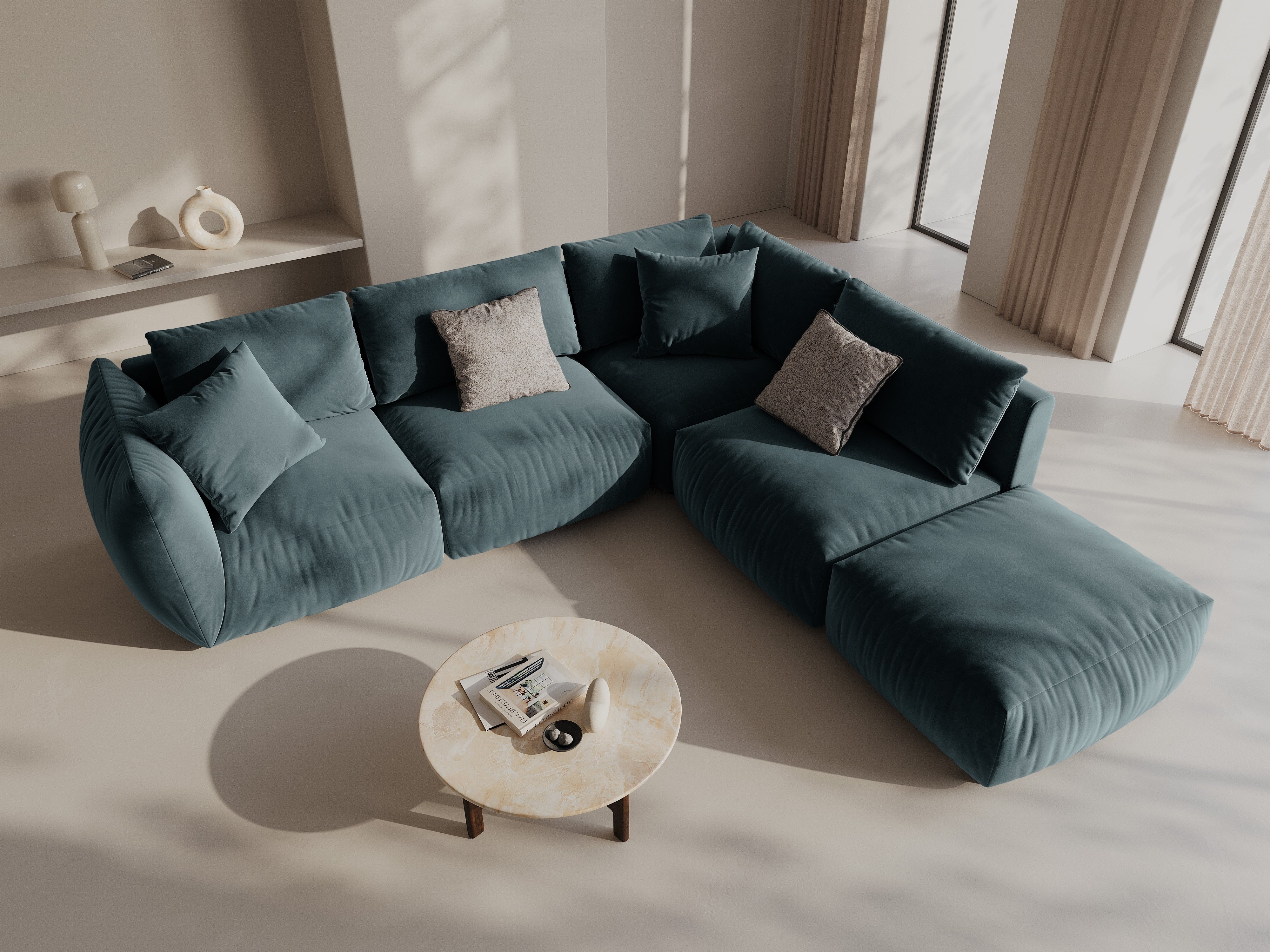 Ecksofa Chris 295x290cm, Material: Samt