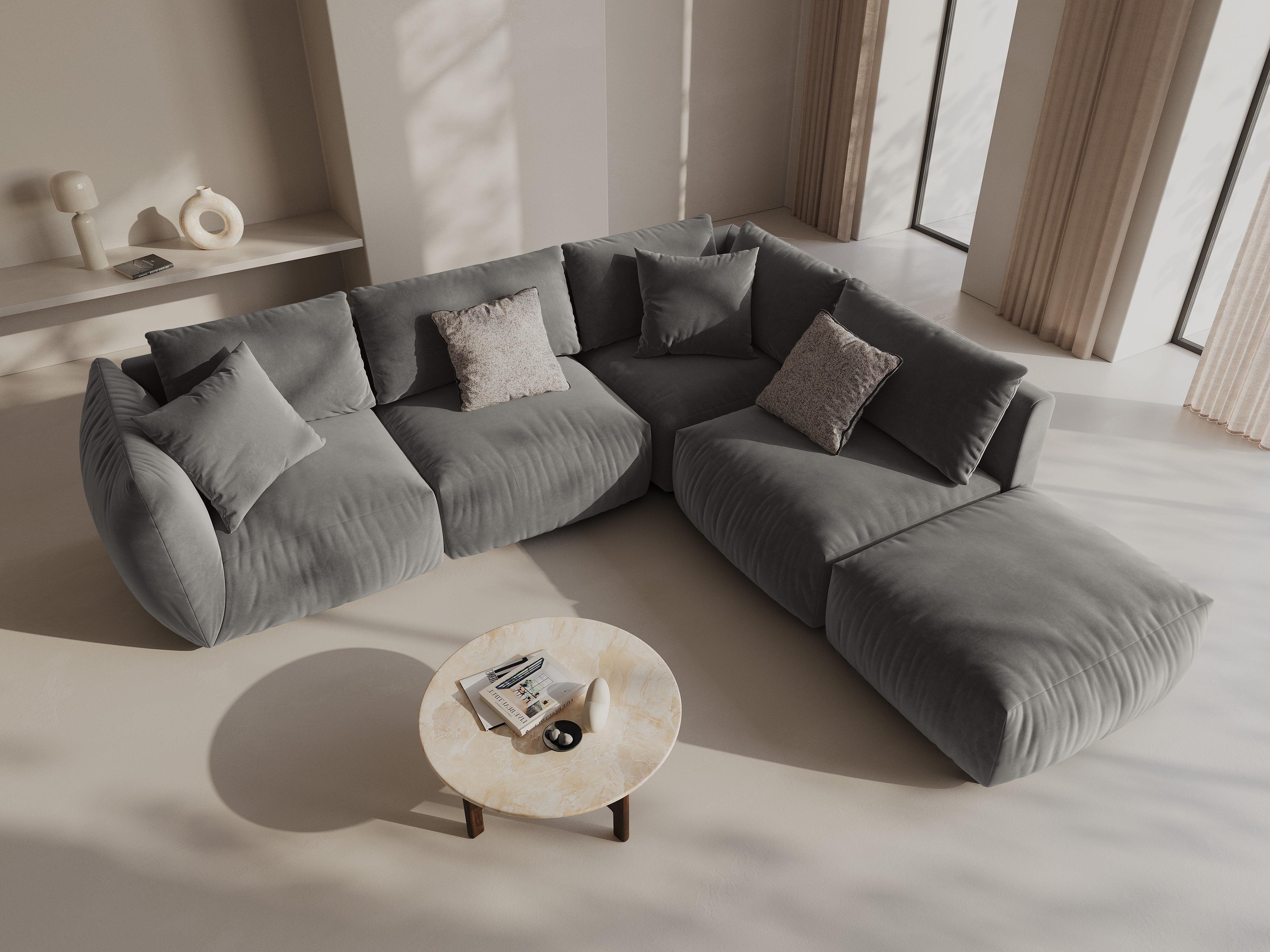 Ecksofa Chris 295x290cm, Material: Samt