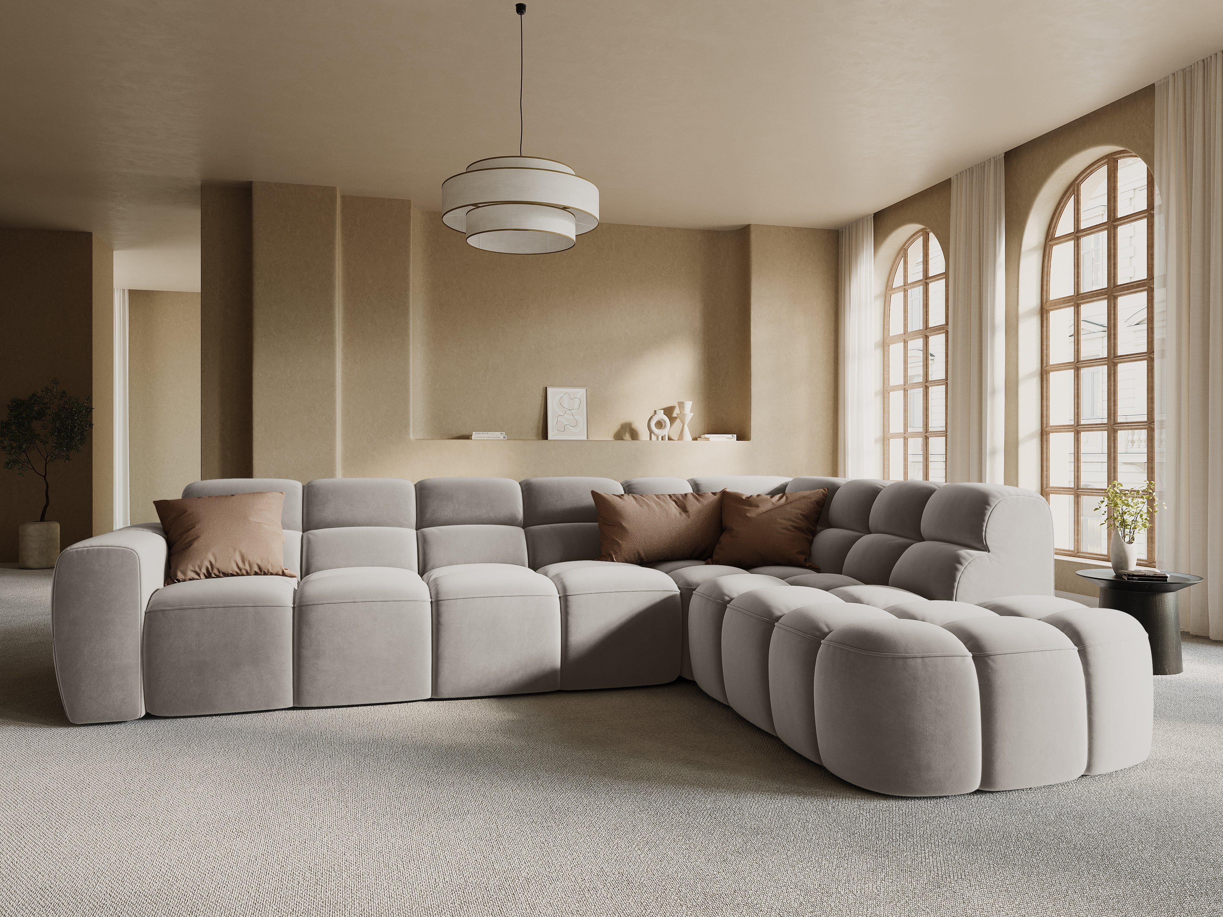 Ecksofa Lisa 293x234cm, Material: Samt