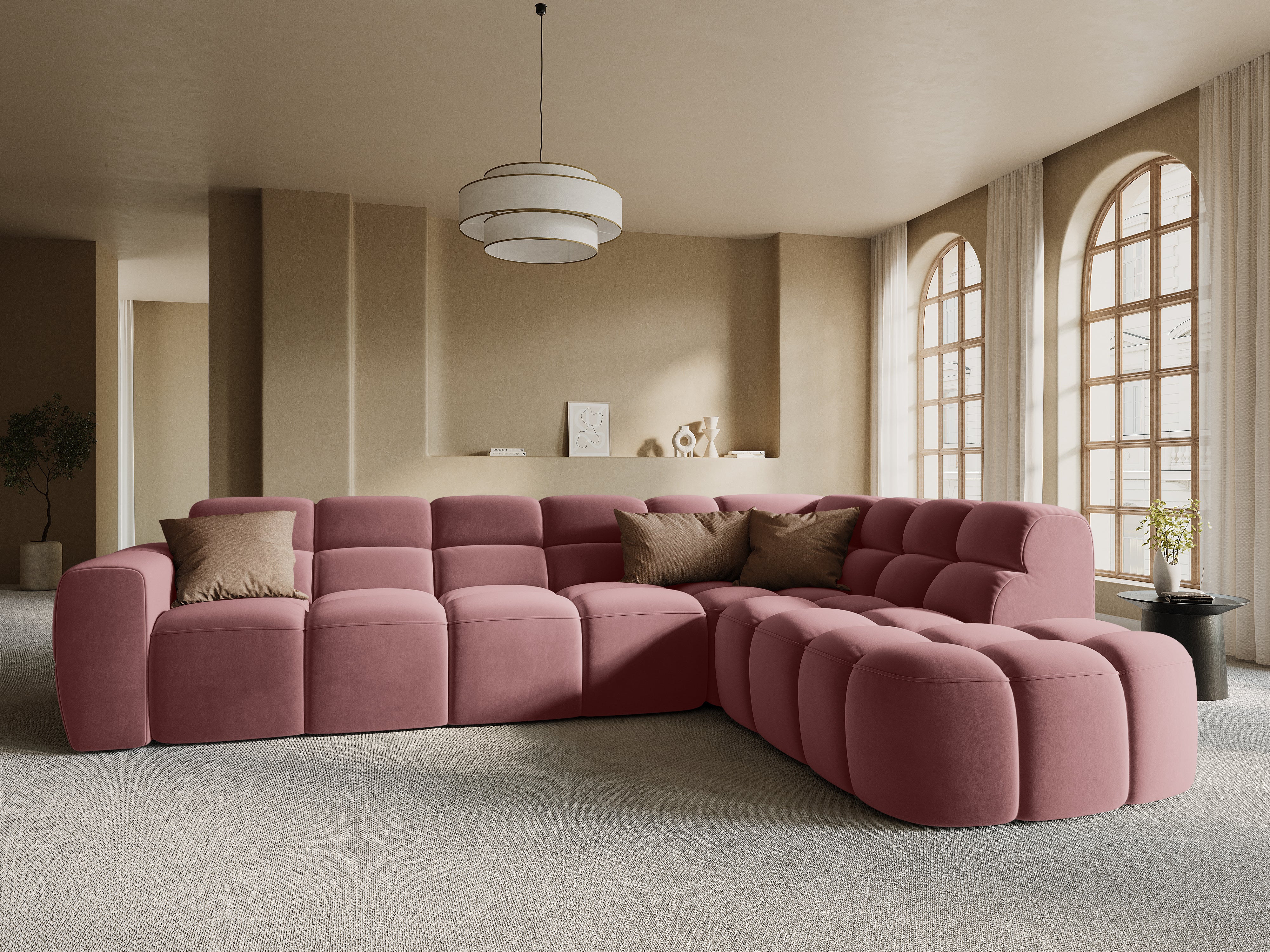 Ecksofa Lisa 293x234cm, Material: Samt