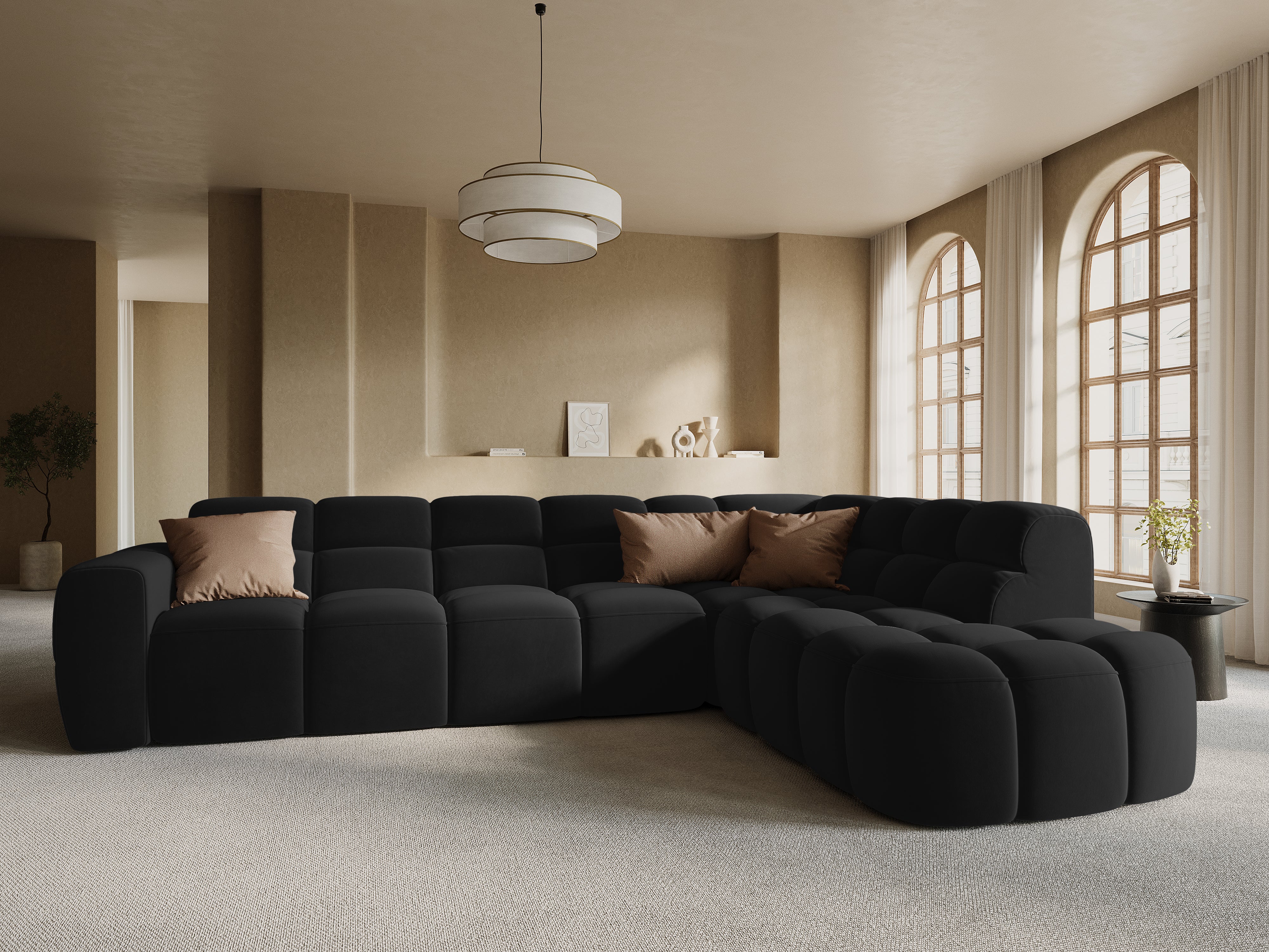 Ecksofa Lisa 293x234cm, Material: Samt