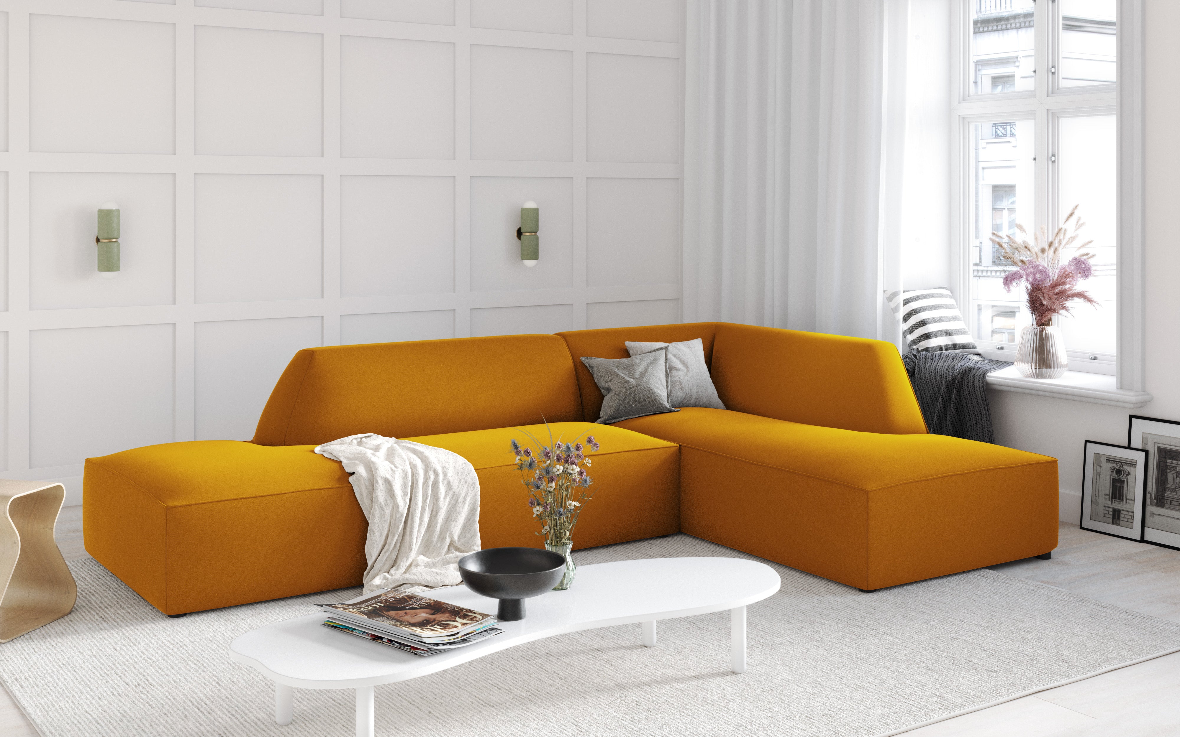 Ecksofa Ruby, 4 Sitze, 273x180cm, Material: Samt
