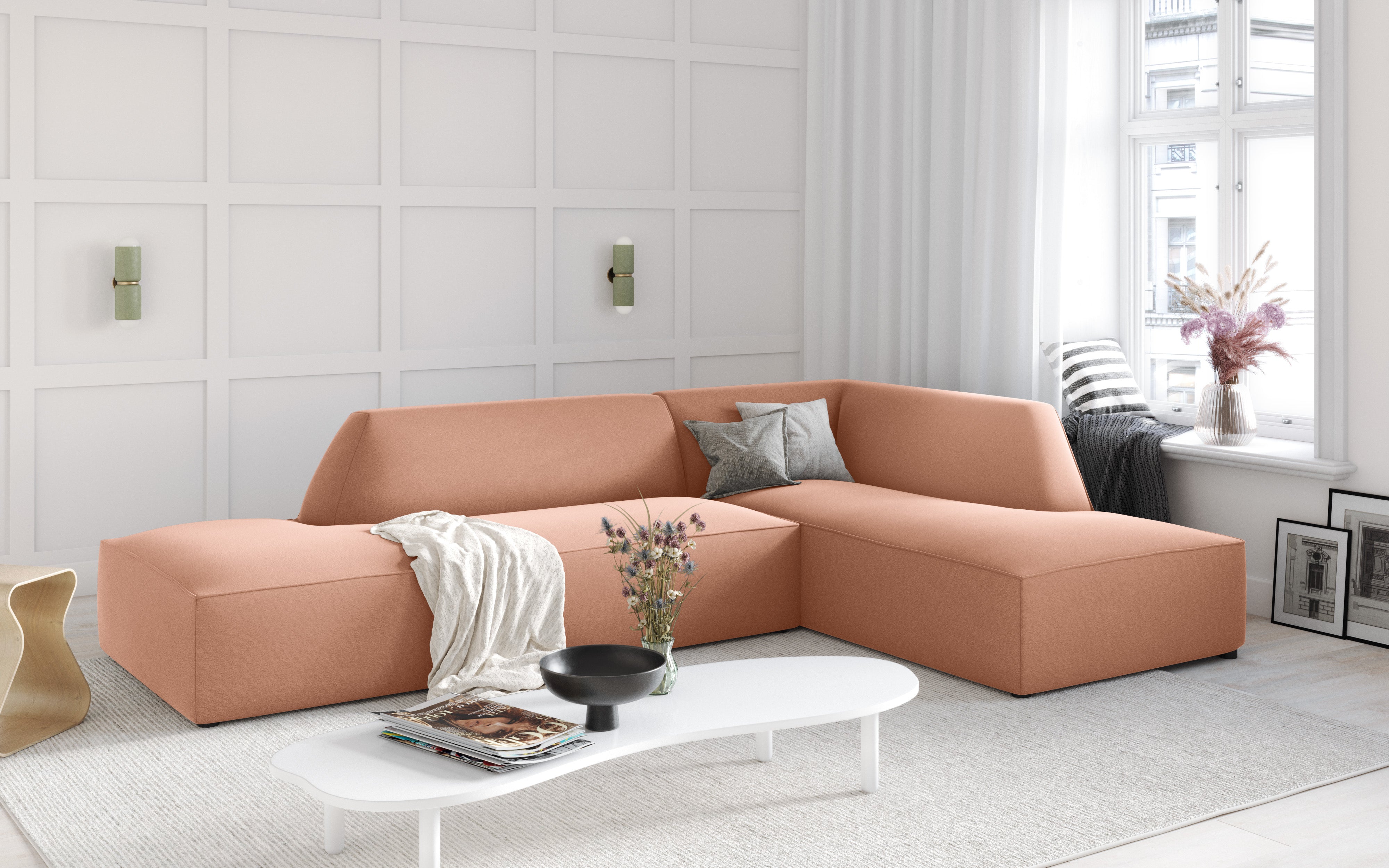 Ecksofa Ruby, 4 Sitze, 273x180cm, Material: Samt