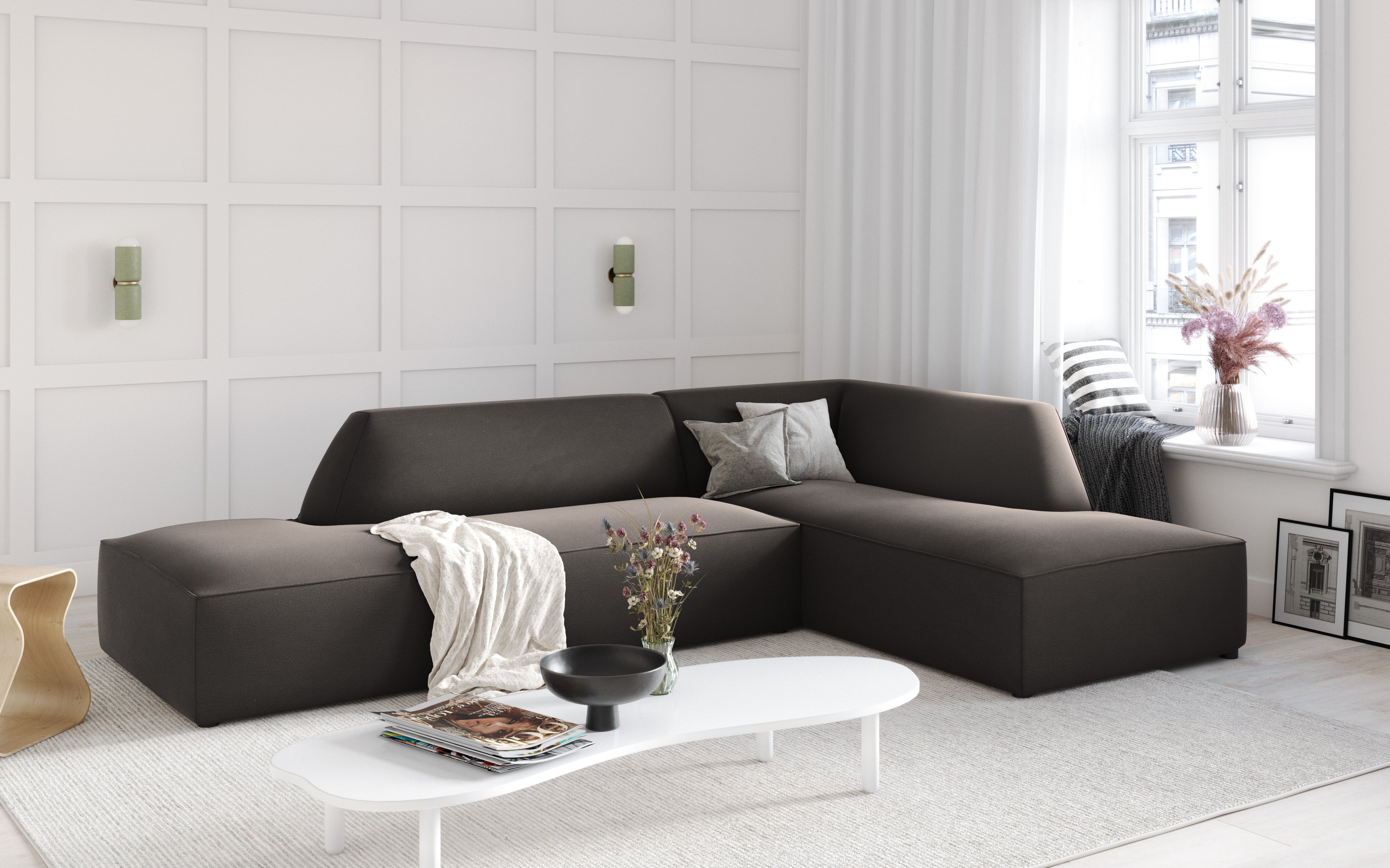 Ecksofa Ruby, 4 Sitze, 273x180cm, Material: Samt