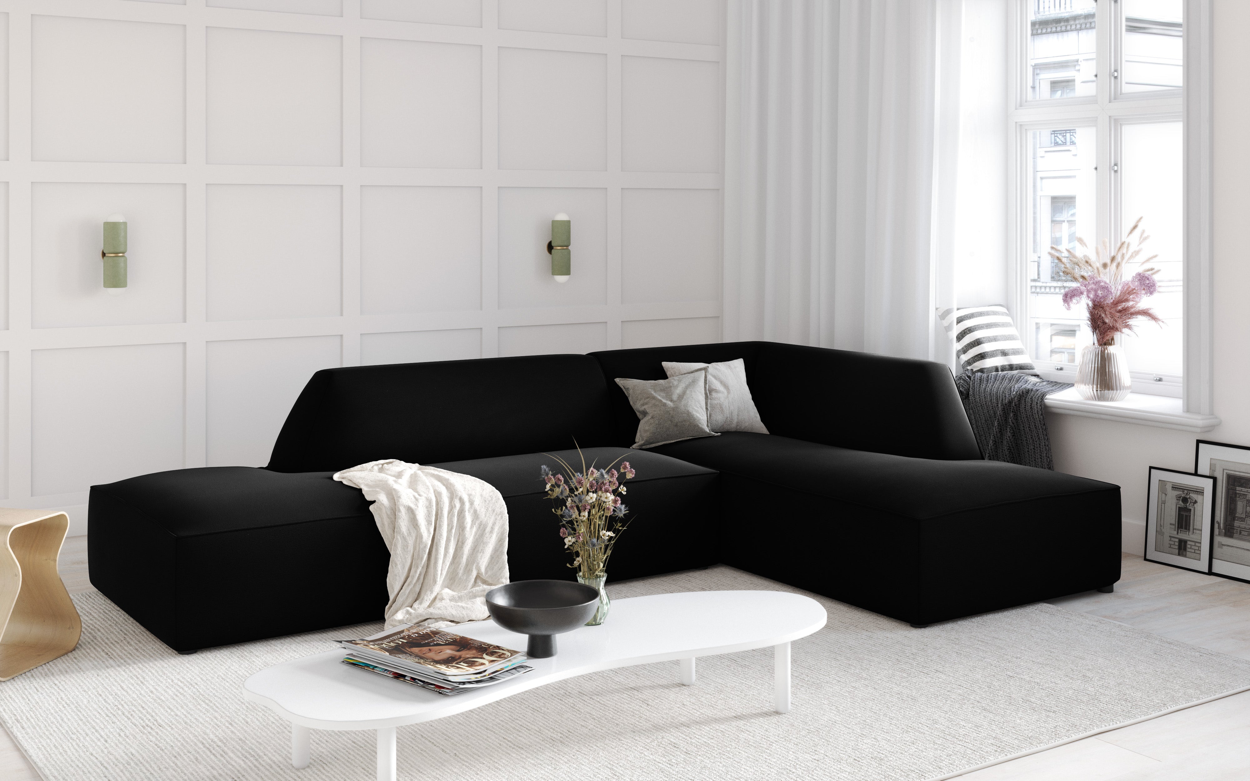 Ecksofa Ruby, 4 Sitze, 273x180cm, Material: Samt