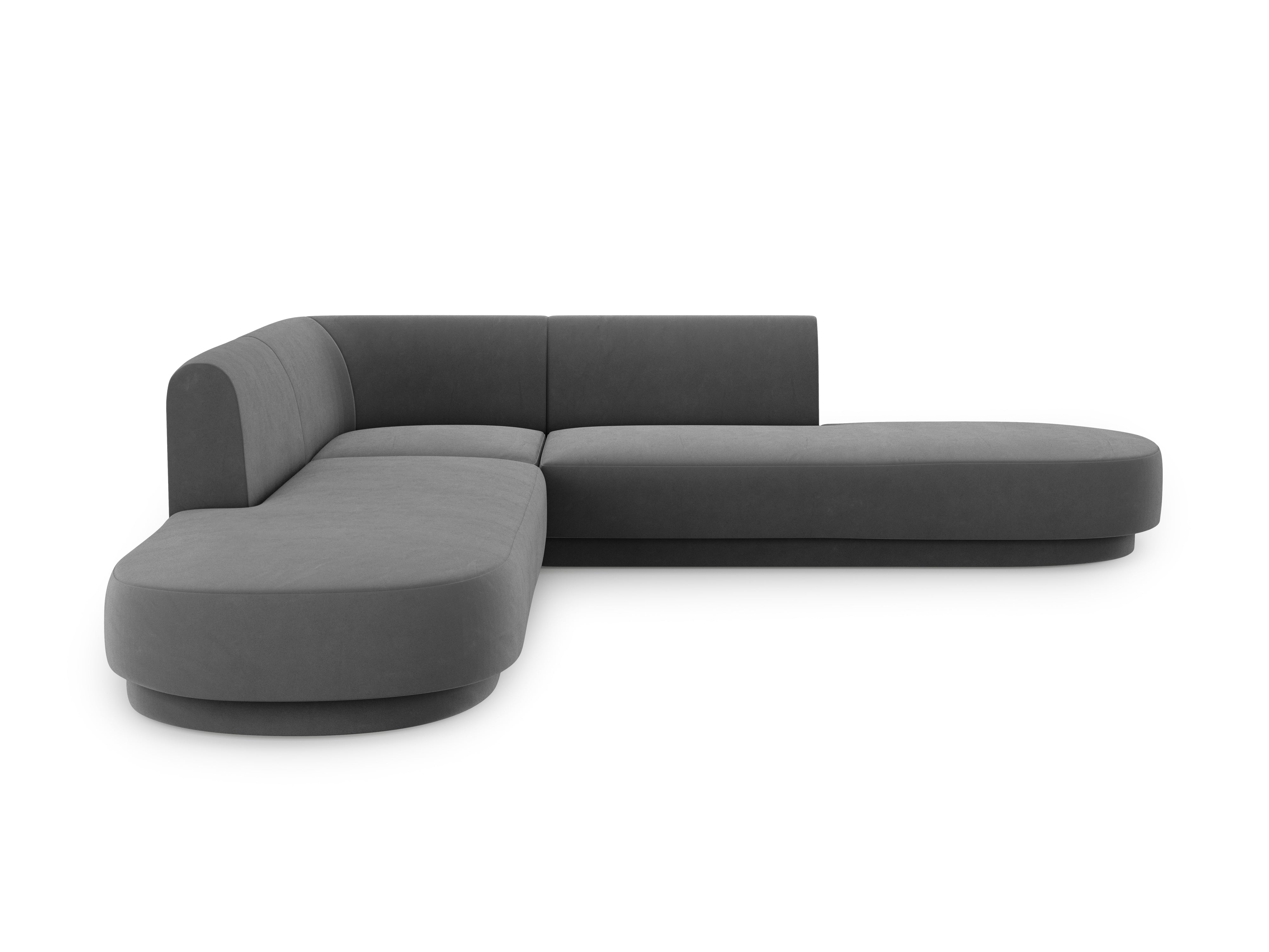 Ecksofa Miley abgerundet, 248x248cm, Material: Samt