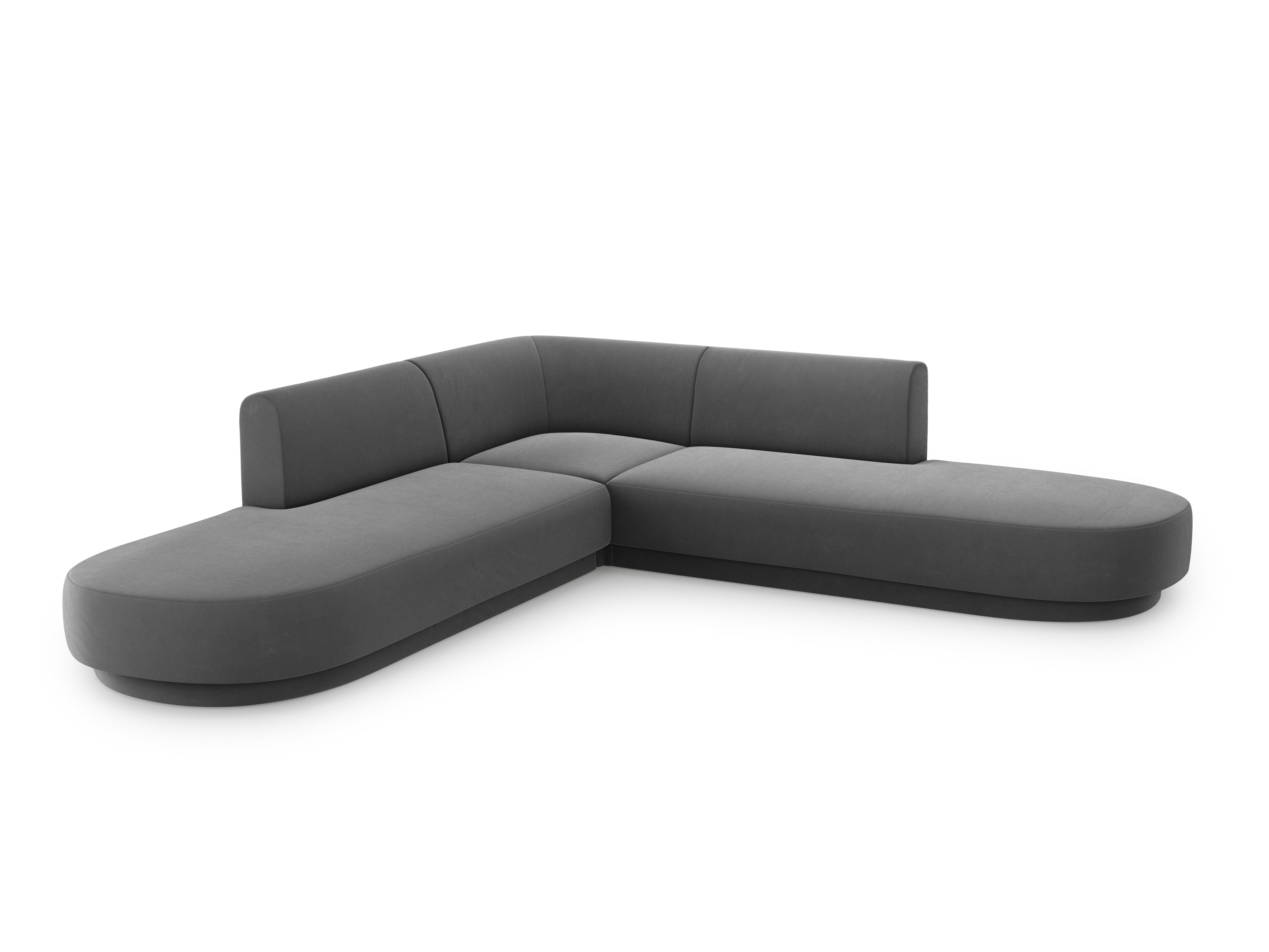 Ecksofa Miley abgerundet, 248x248cm, Material: Samt