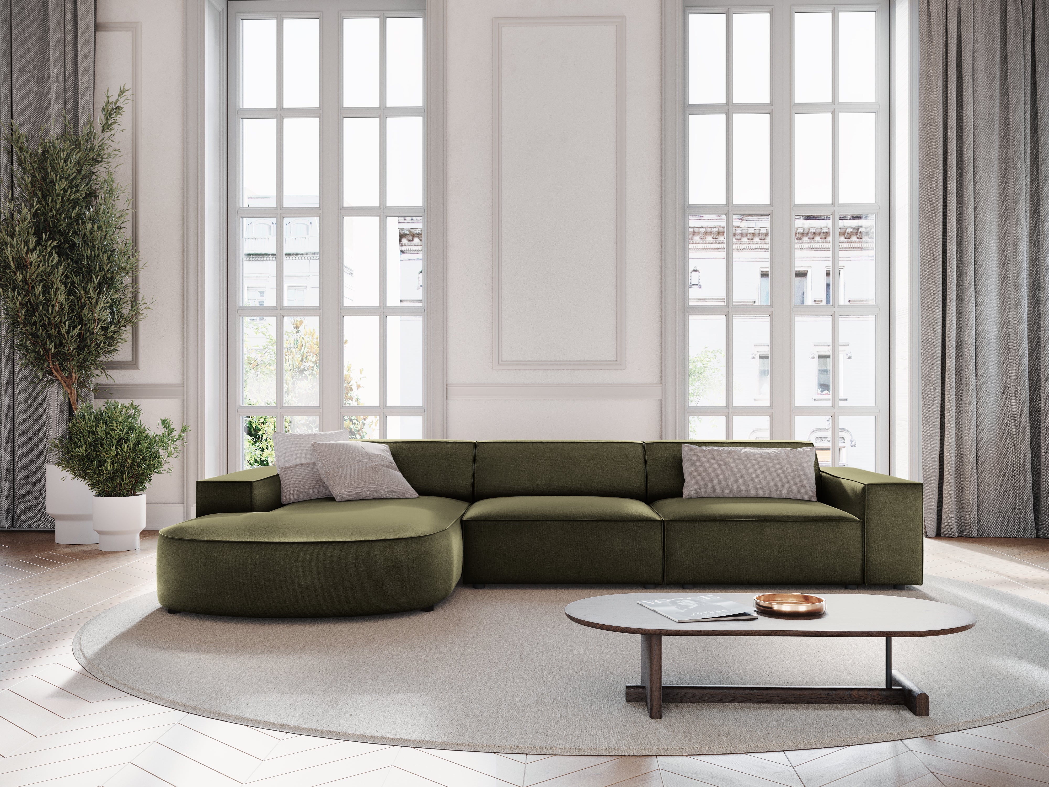 Ecksofa Jodie 284x166cm, Material: Samt