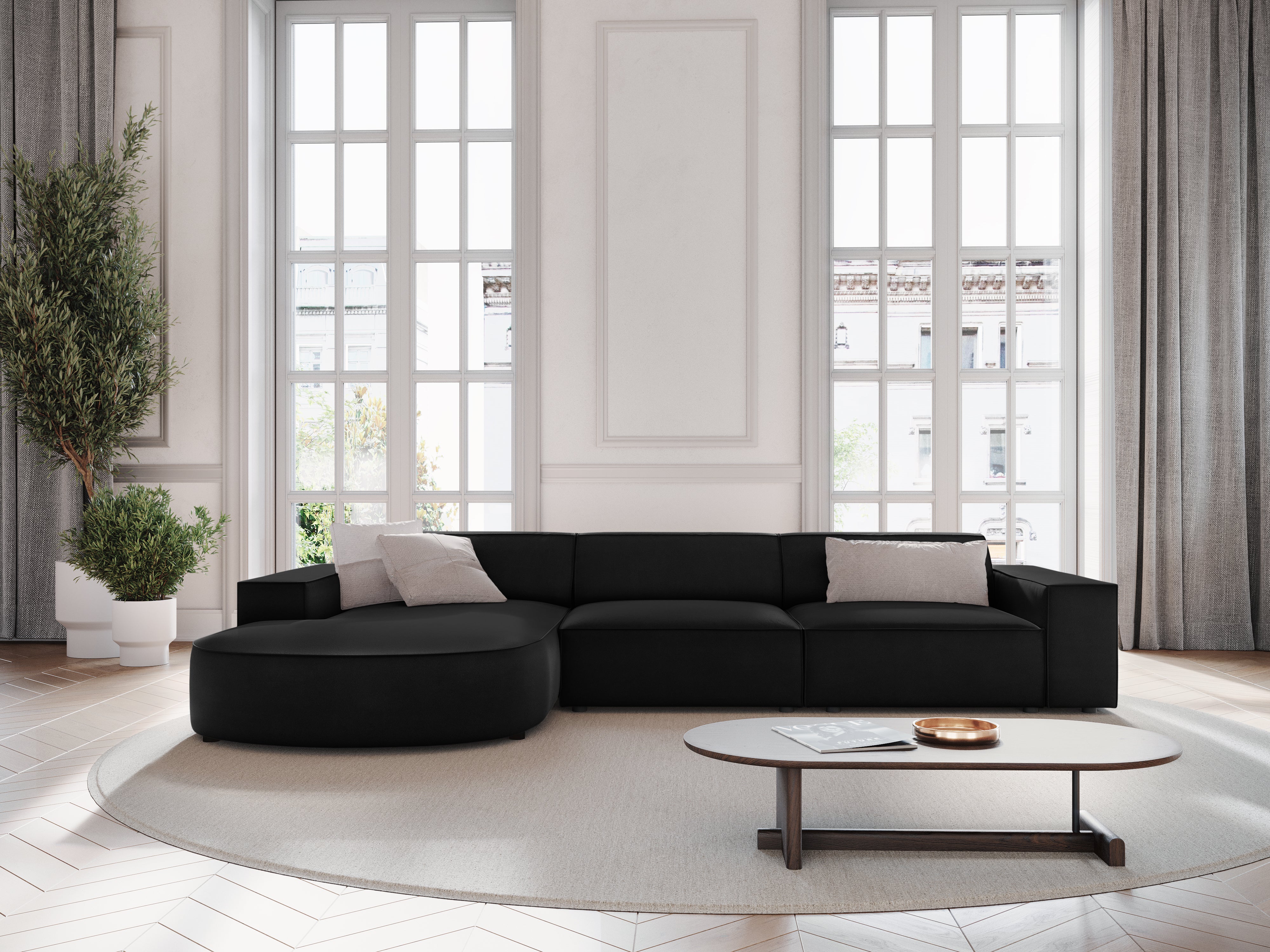 Ecksofa Jodie 284x166cm, Material: Samt