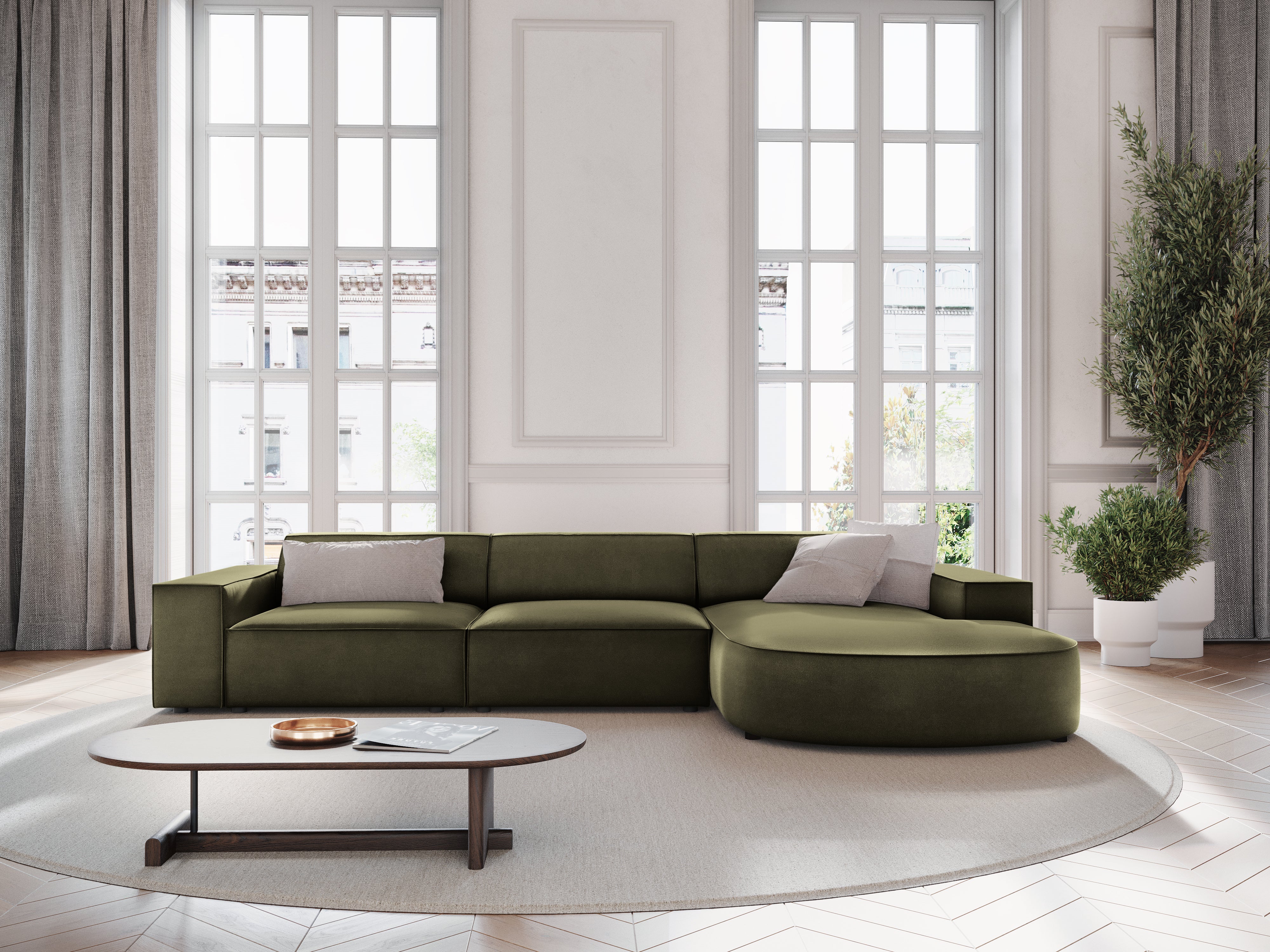 Ecksofa Jodie 284x166cm, Material: Samt