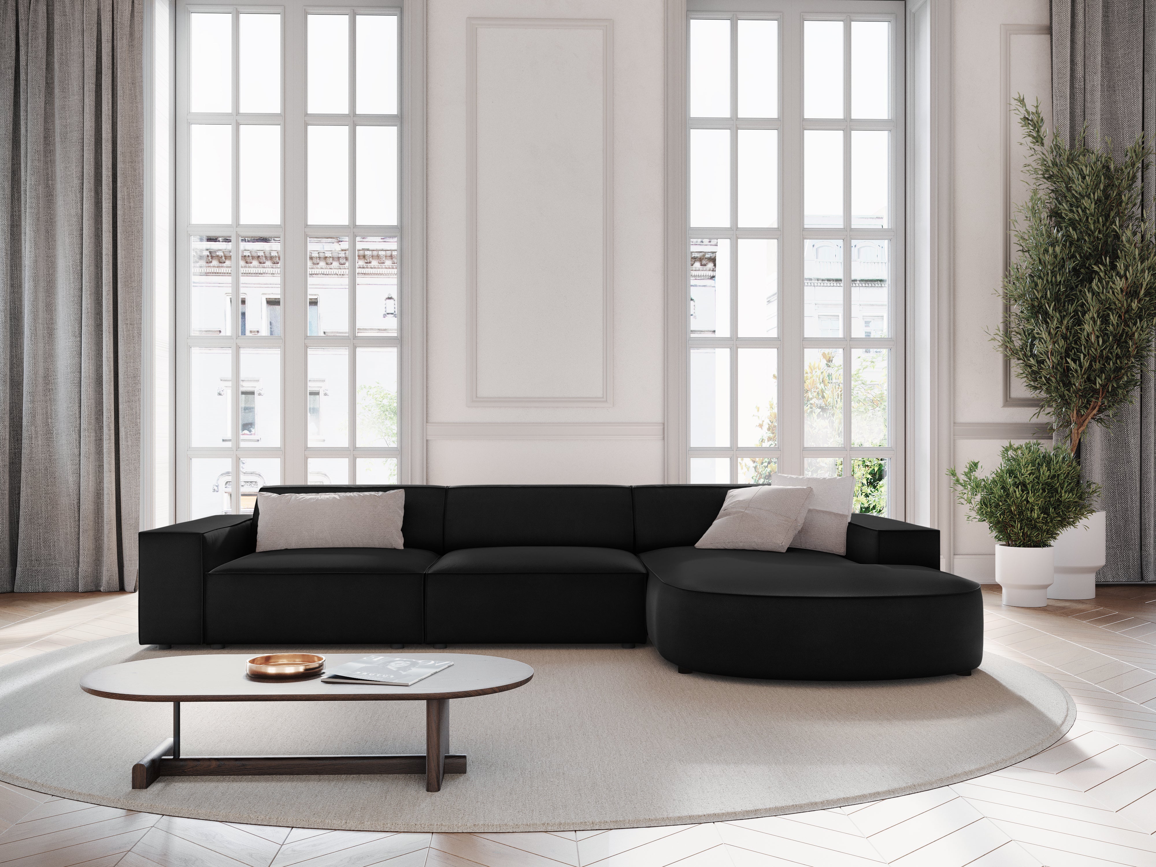 Ecksofa Jodie 284x166cm, Material: Samt