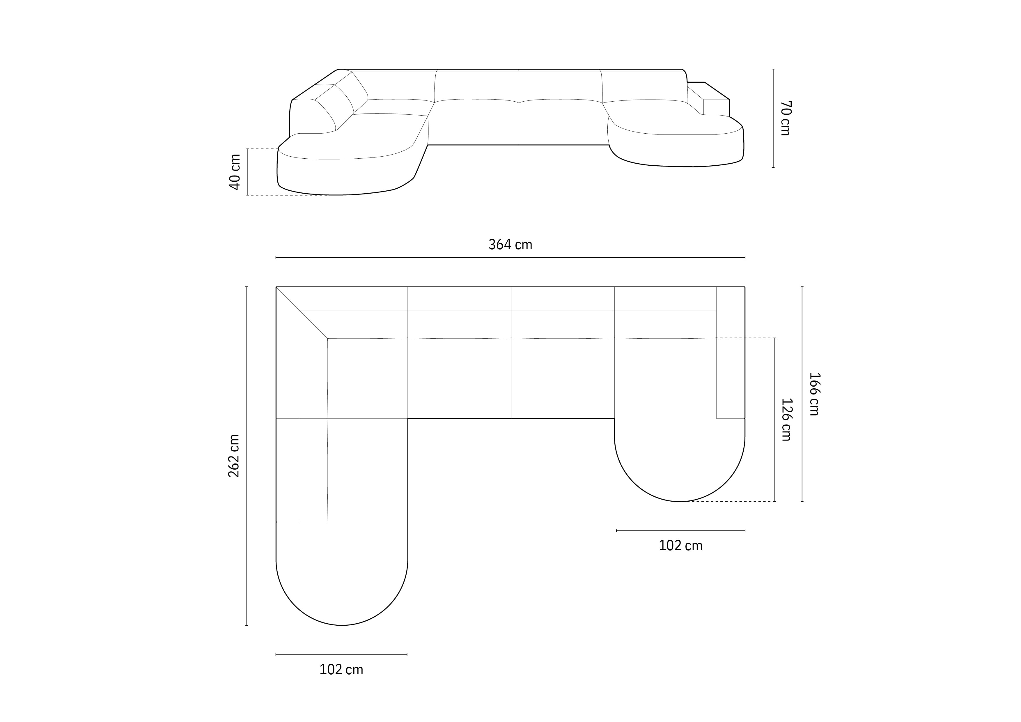 Jodie-Set 364x262cm, Material: Samt