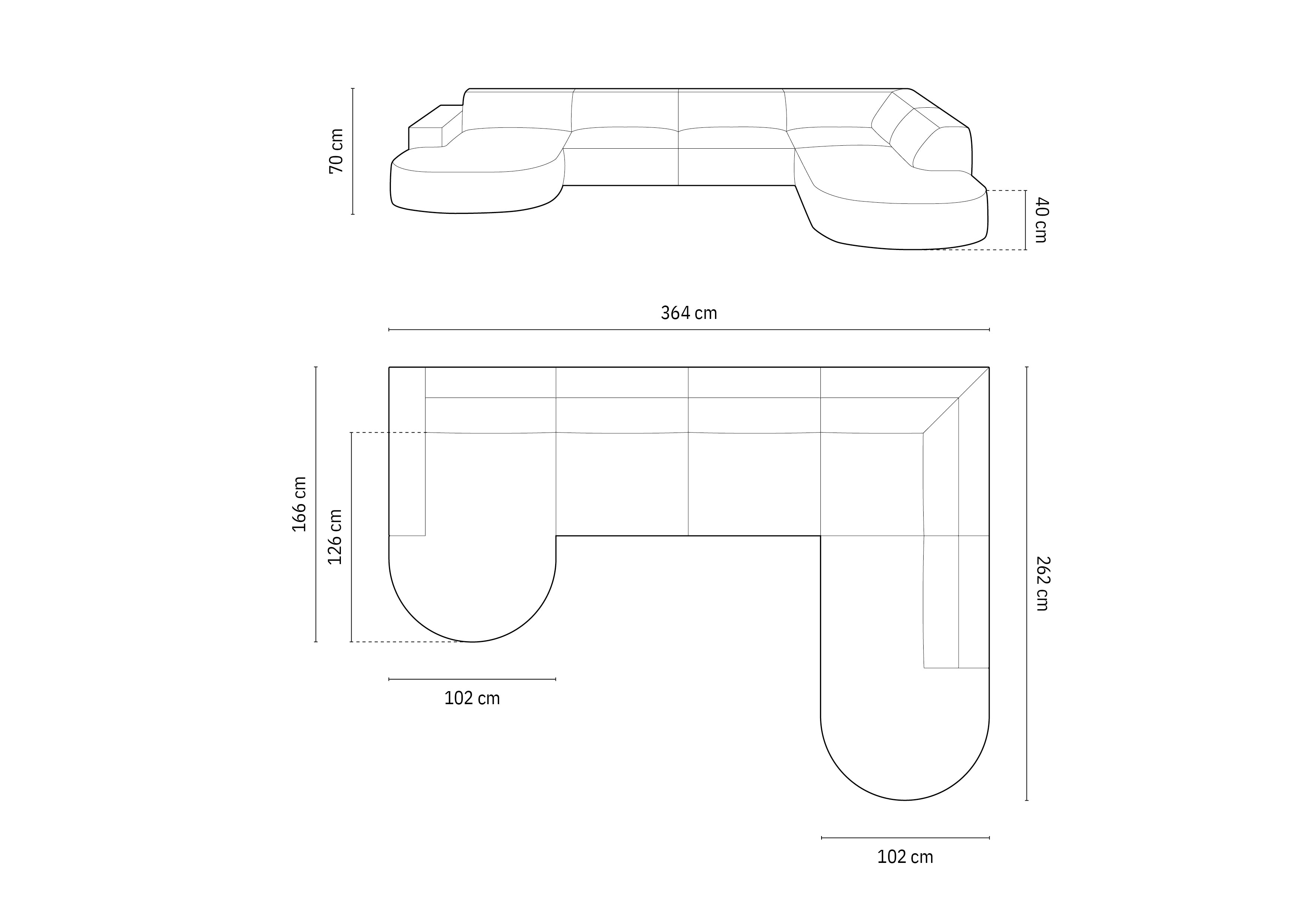 Jodie-Set 364x262cm, Material: Samt